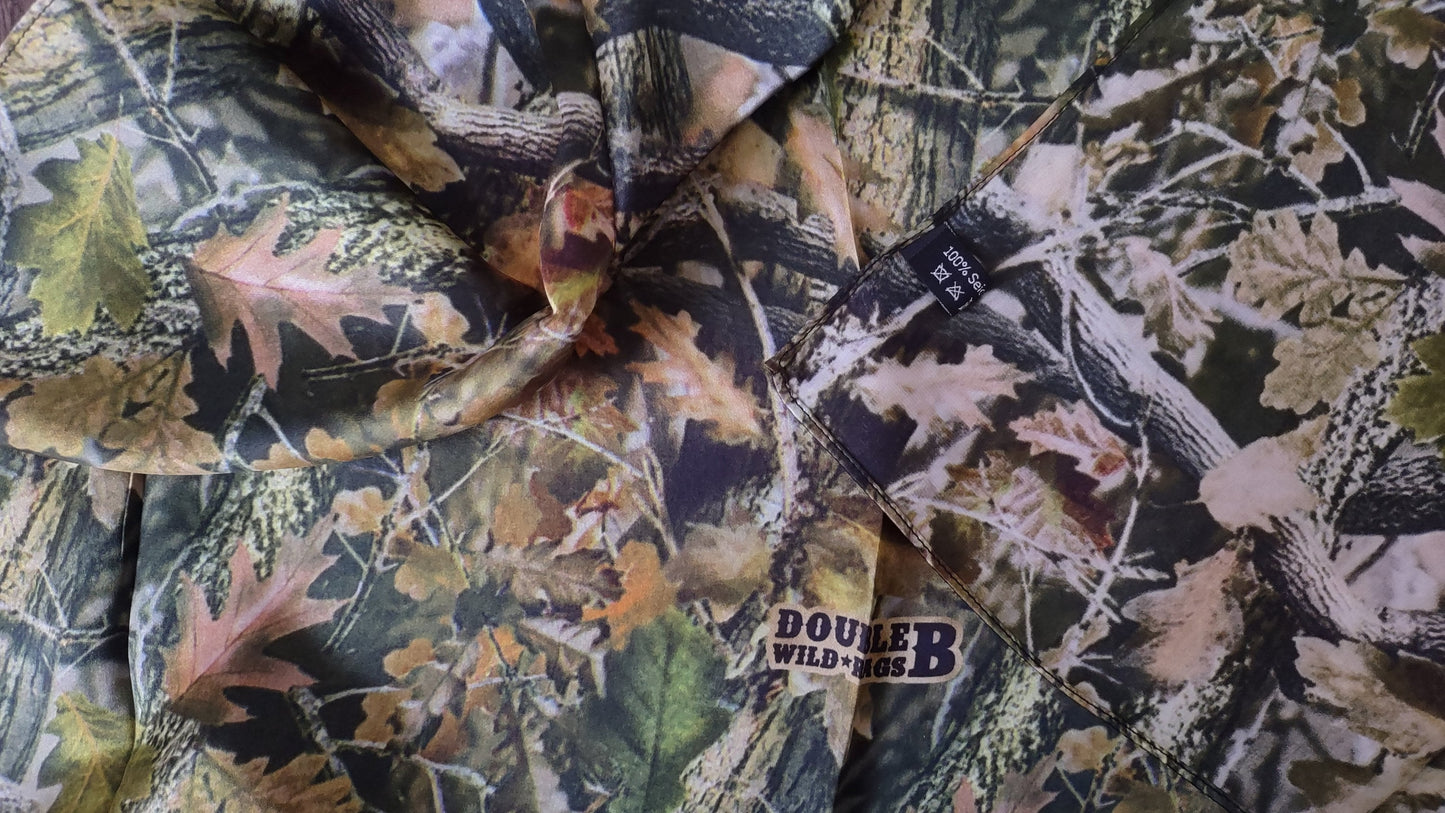 Wild Rag 100% SILK Tree Forest Camouflage Western Neck Scarf Bandanna by Double B Wild Rags