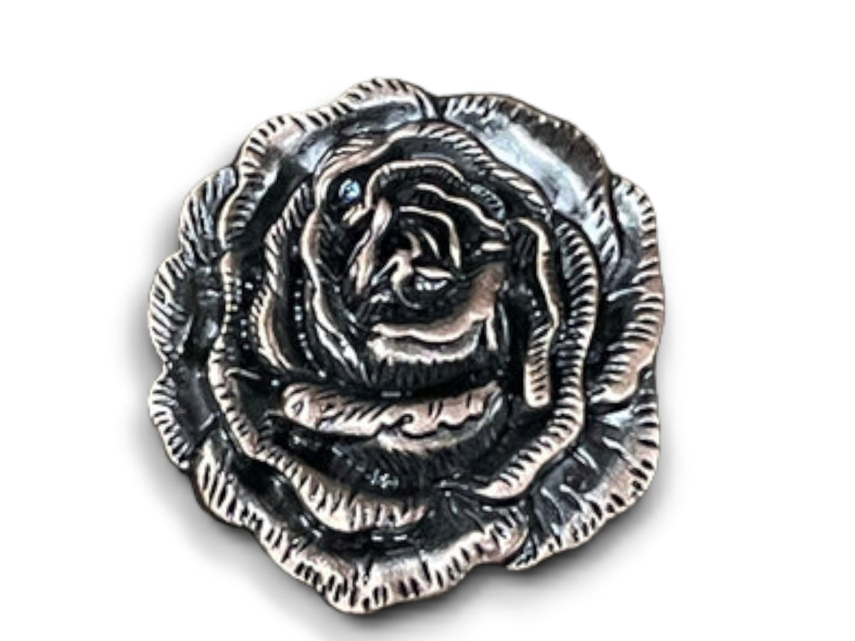 Wild Rag Scarf Slide Antique Silver or Copper Rose