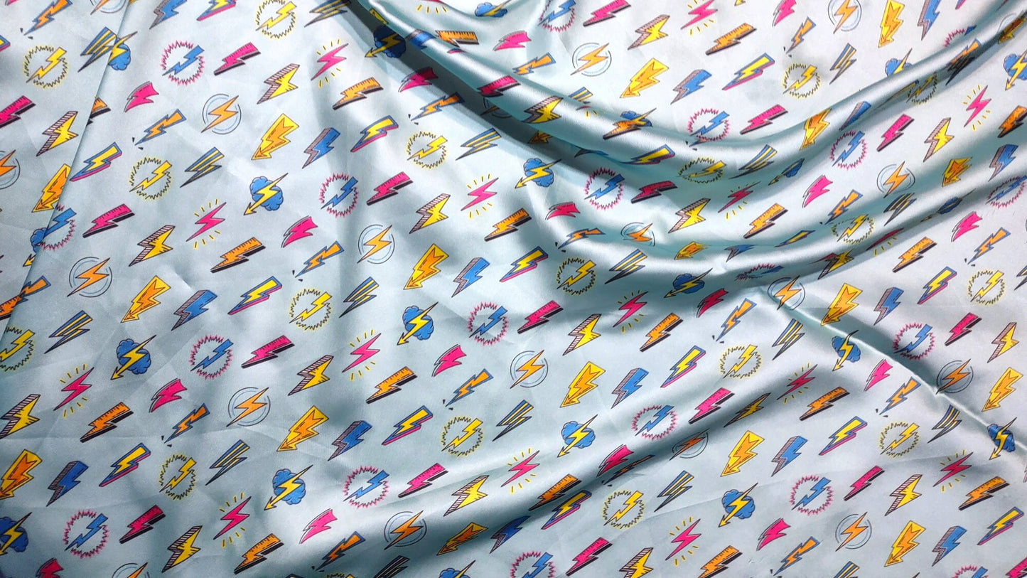 Wild Rag Light Turquoise blue with 90's Lightning bolt