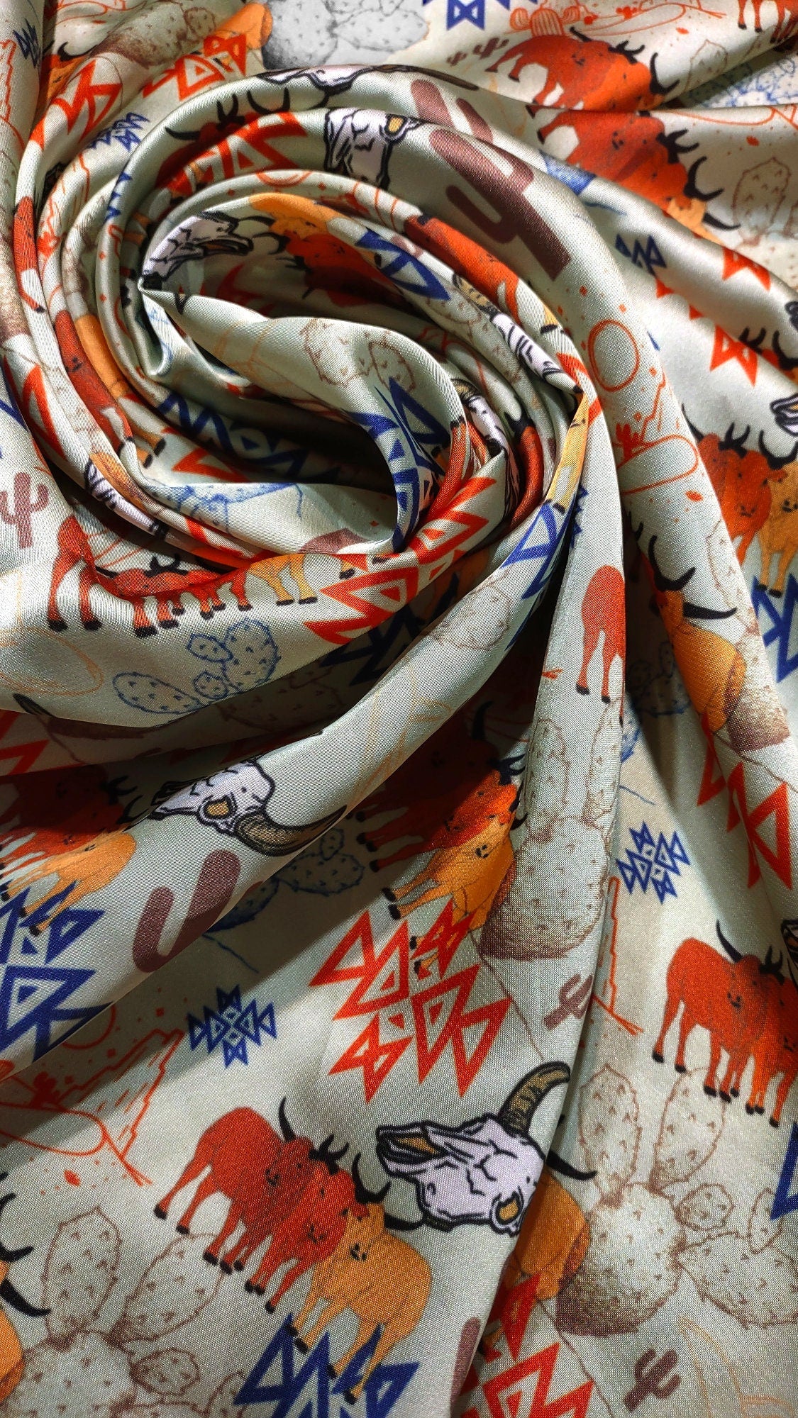 Wild Rag Cattle, Cactus, Aztec, Desert Cowboy Mix Western Neck Scarf Bandanna by Double B Wild Rags