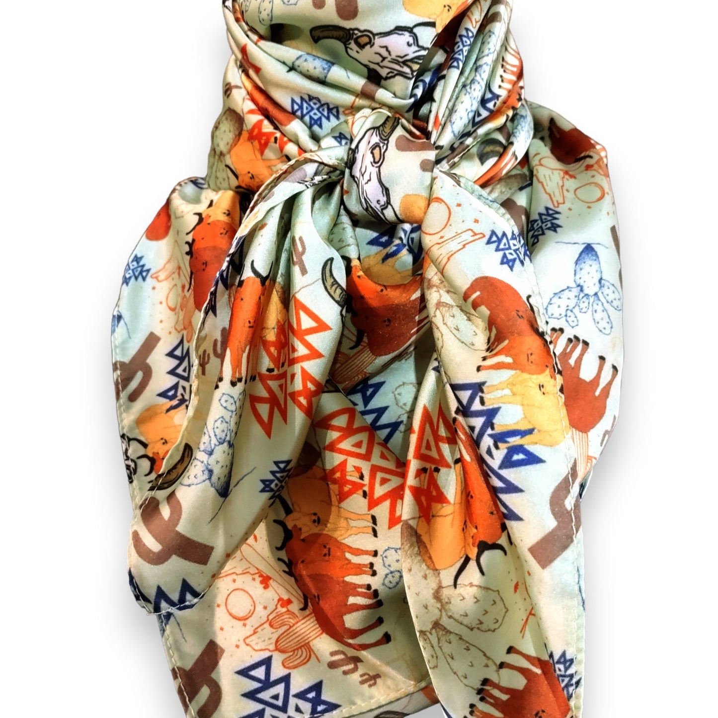 Wild Rag Cattle, Cactus, Aztec, Desert Cowboy Mix Western Neck Scarf Bandanna by Double B Wild Rags