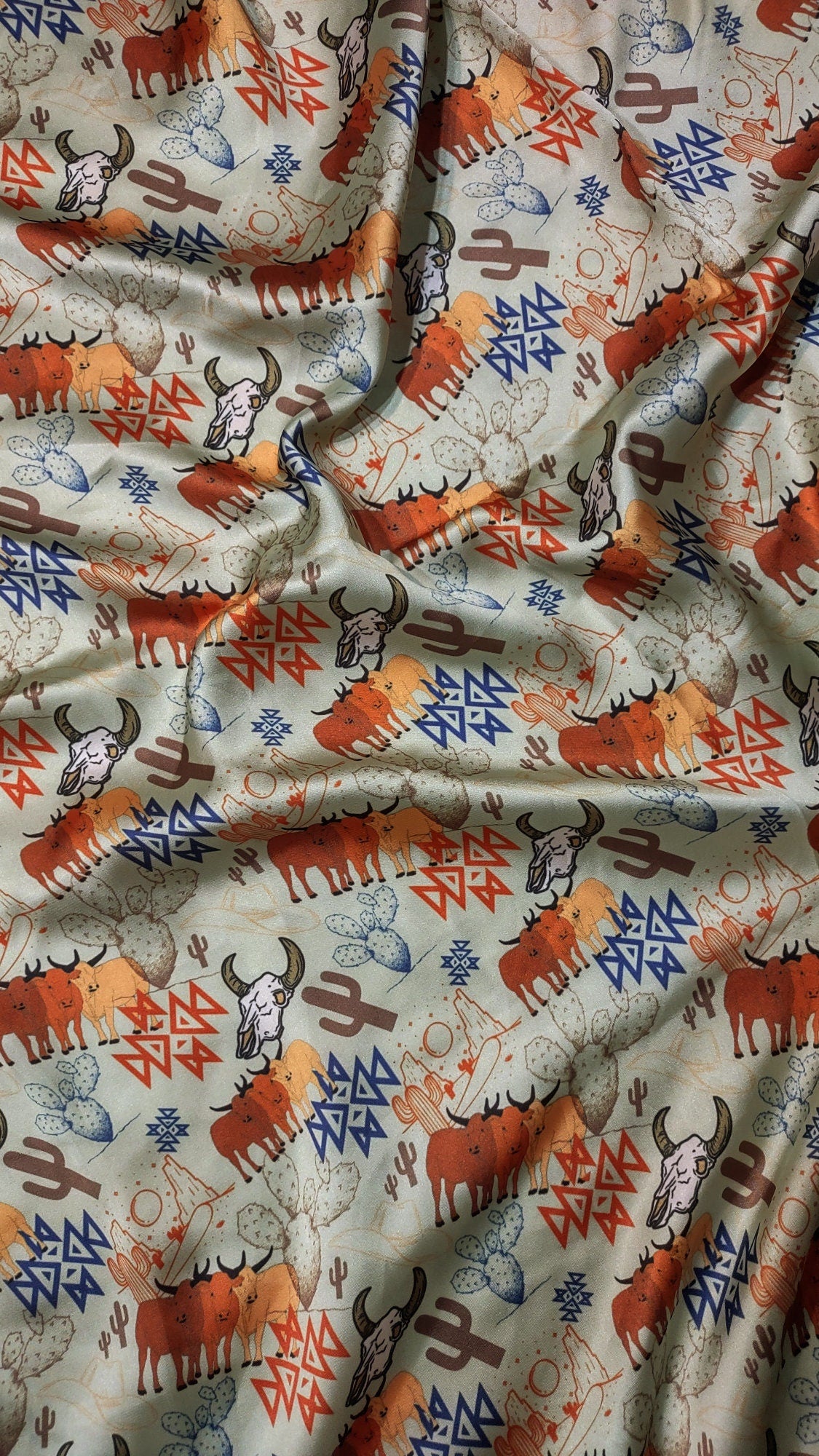 Wild Rag Cattle, Cactus, Aztec, Desert Cowboy Mix Western Neck Scarf Bandanna by Double B Wild Rags