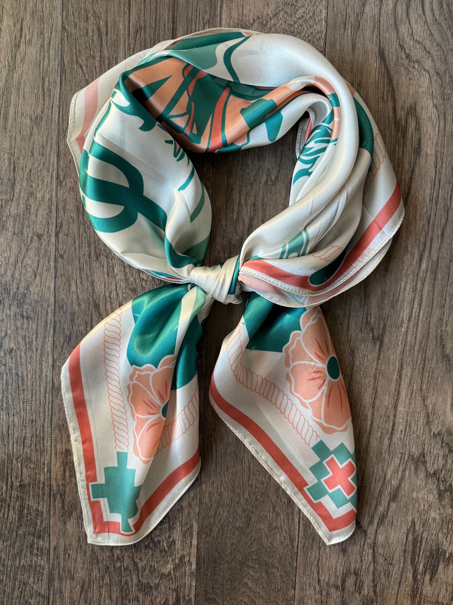 Wild Rag 100% SILK Desert Cowgirl and Cactus Cowboy Neck Scarf Bandanna by Double B Wild Rags