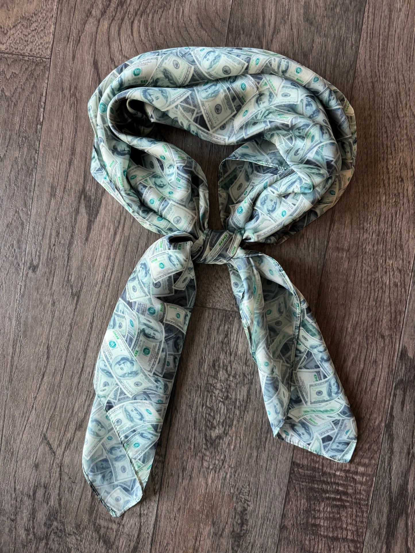 WILD RAG Money Benajamins 100 dollar bill Cowboy Western Neck Scarf Bandanna by Double B Wild Rags