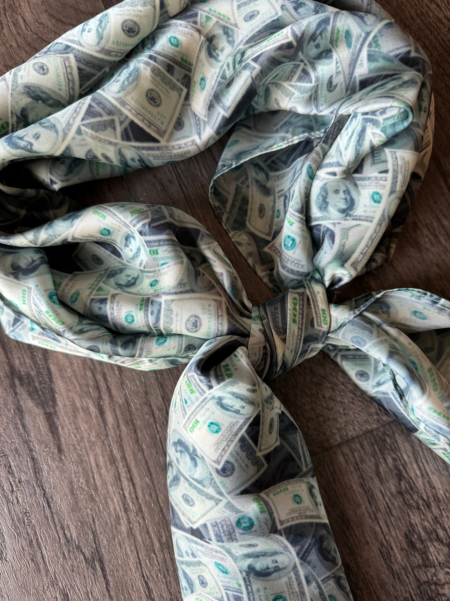 WILD RAG Money Benajamins 100 dollar bill Cowboy Western Neck Scarf Bandanna by Double B Wild Rags