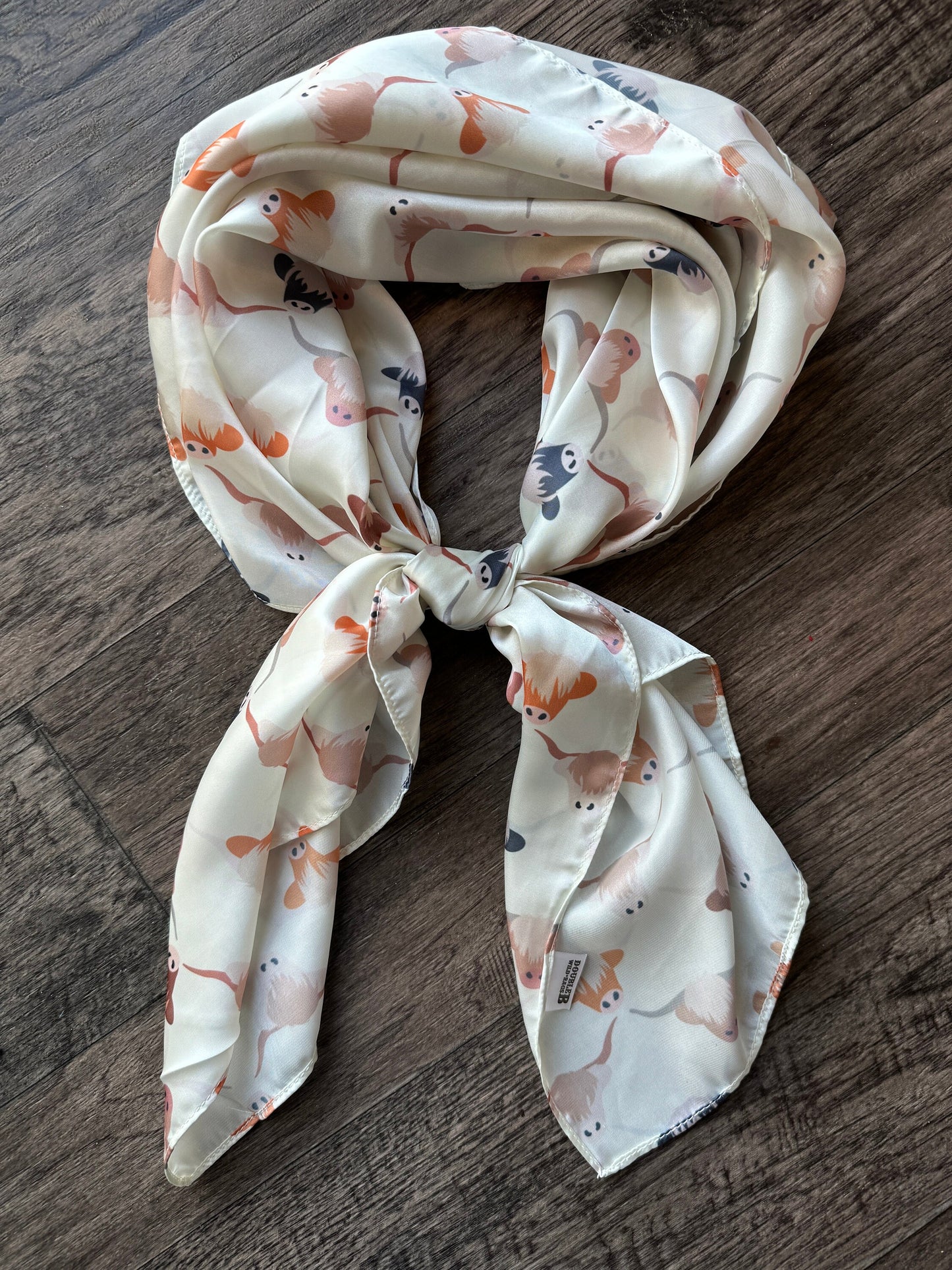 WILD RAG Ivory Highlander Cowboy Western Neck Scarf Bandanna by Double B Wild Rags