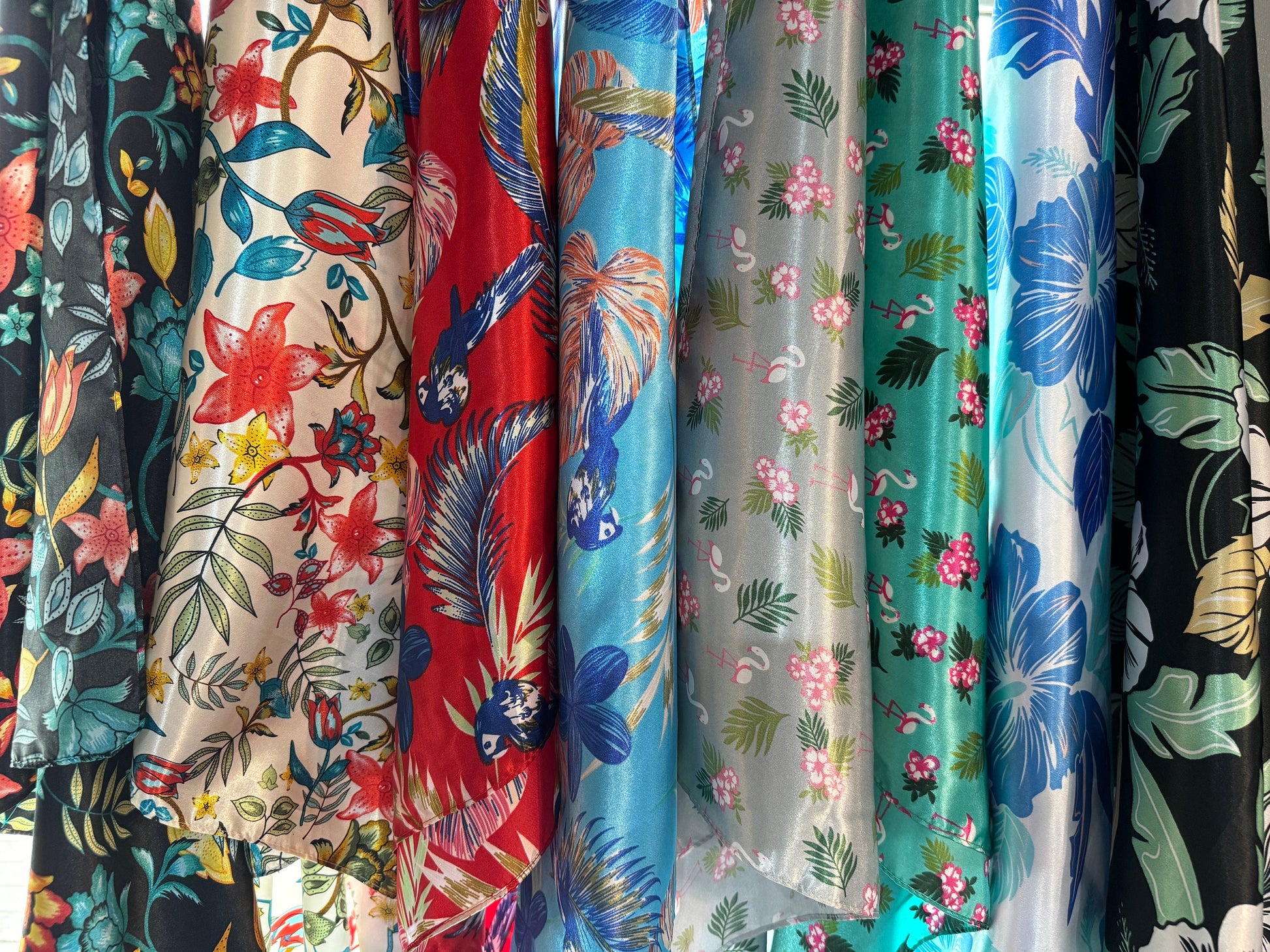 Wild Rag black and light gold hibiscus floral Hawaiian Cowboy Western Neck Scarf Bandanna by Double B Wild Rags