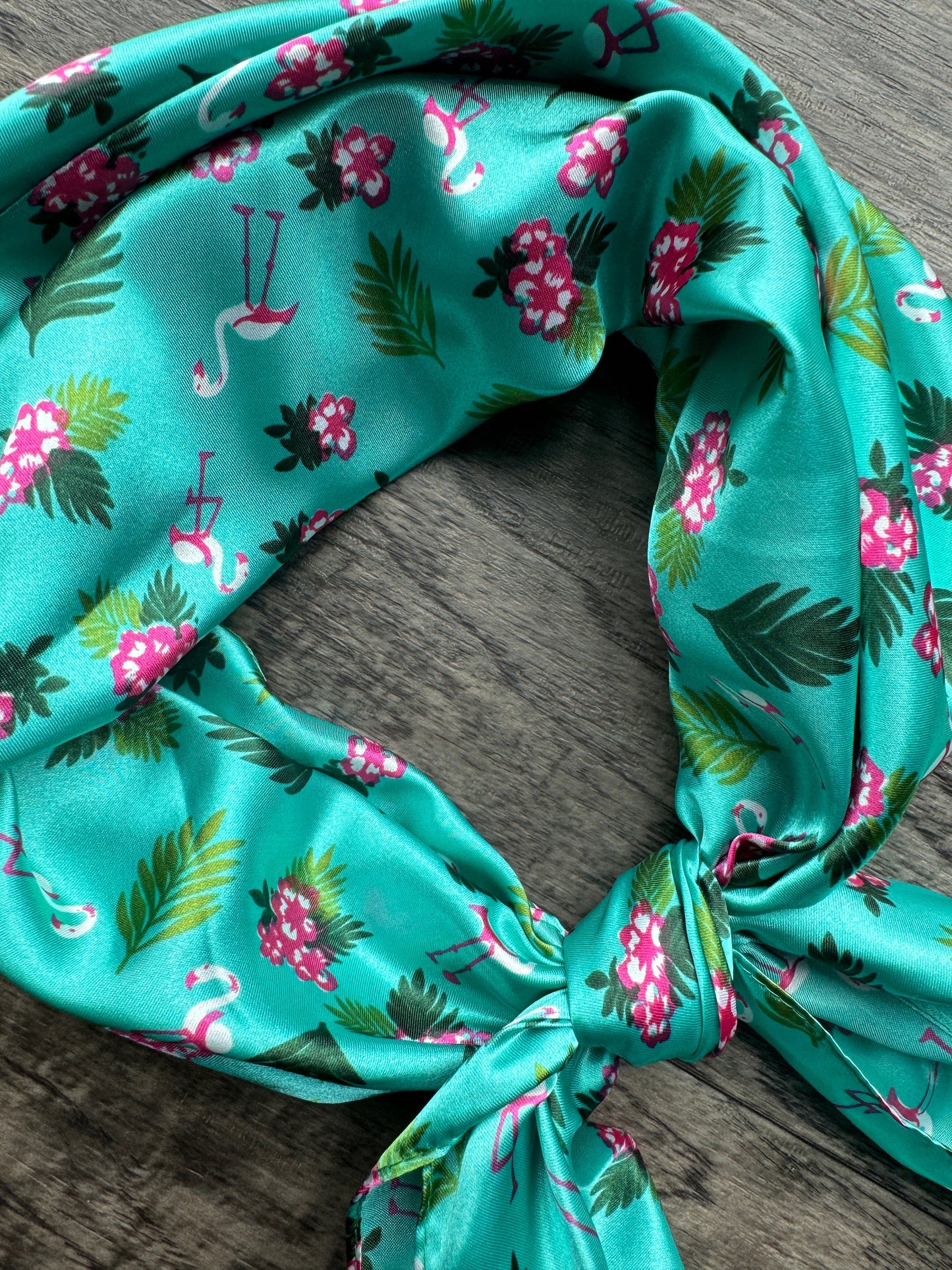 Wild Rag turquoise flamingo tropical Hawaiian Cowboy Western Neck Scarf Bandanna by Double B Wild Rags