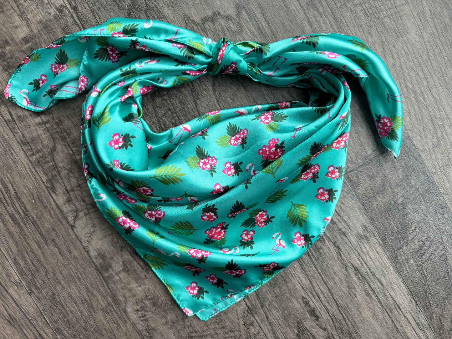 Wild Rag turquoise flamingo tropical Hawaiian Cowboy Western Neck Scarf Bandanna by Double B Wild Rags