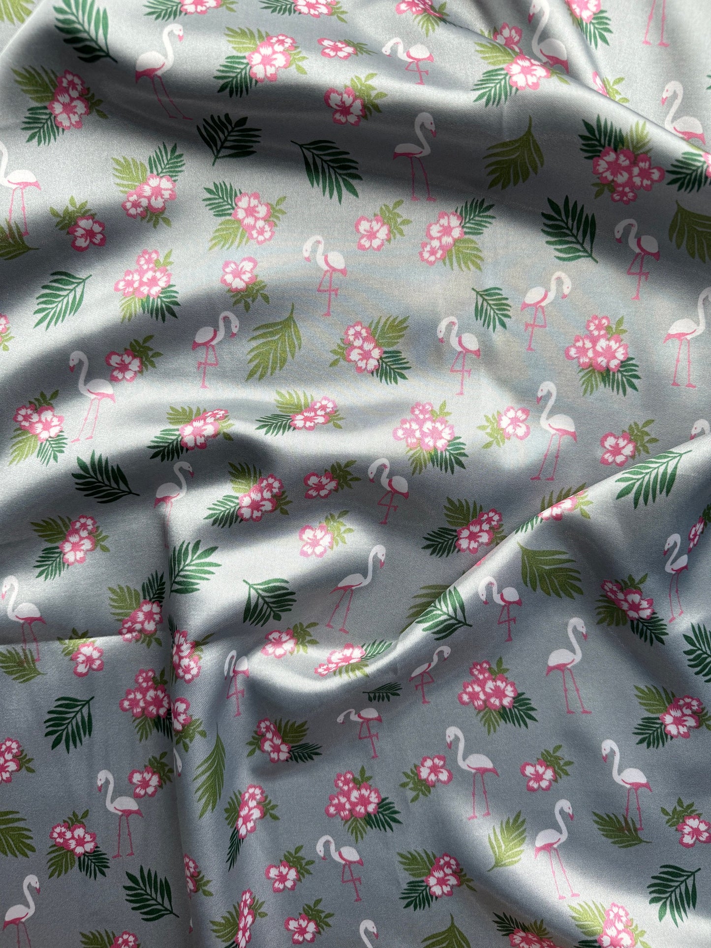 Wild Rag Silver Grey and Pink flamingo tropical Hawaiian Cowboy Western Neck Scarf Bandanna by Double B Wild Rags