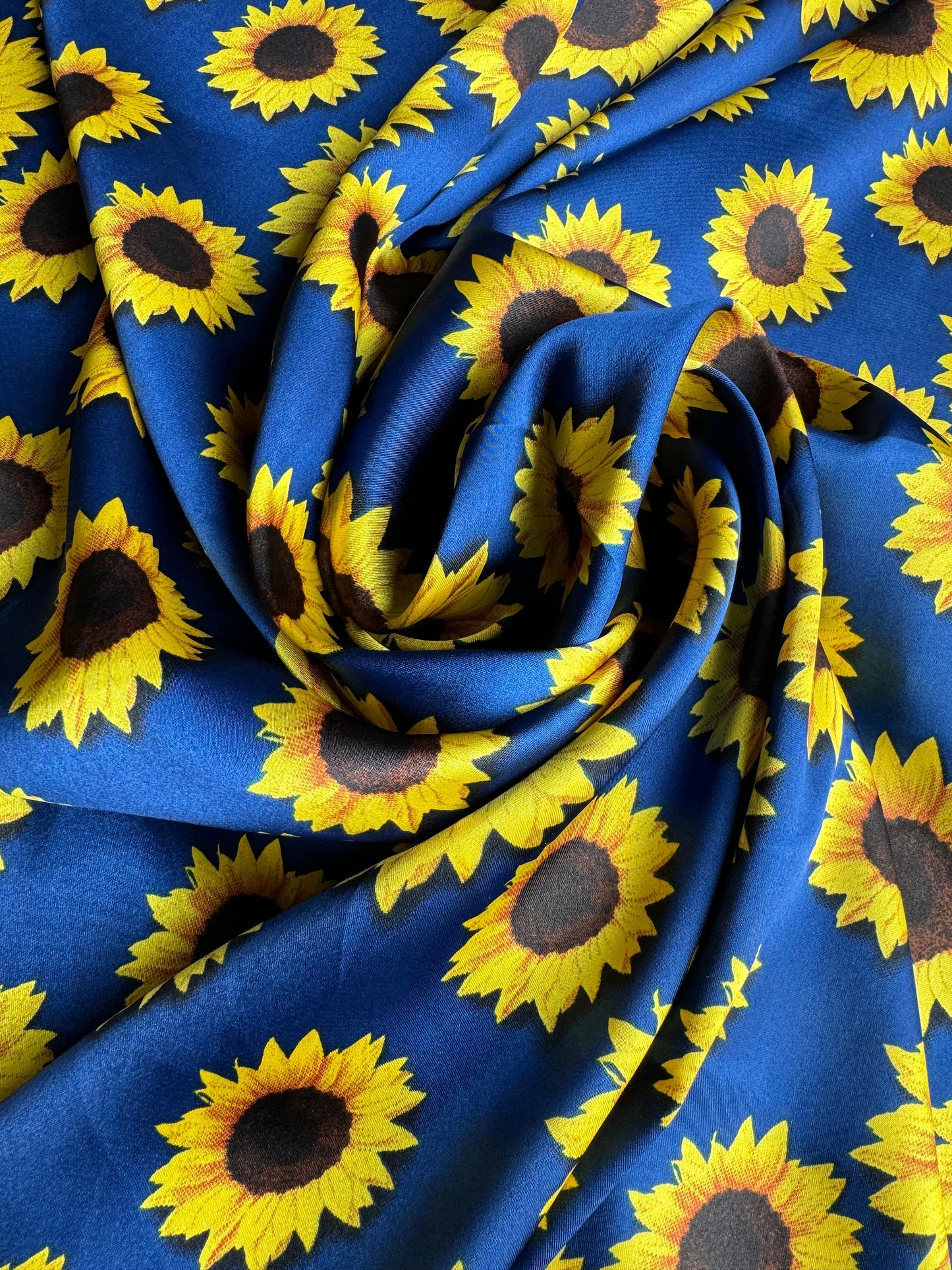 Wild Rag Navy Blue with Sunflowers Western Neck Scarf Bandanna by Double B Wild Rags