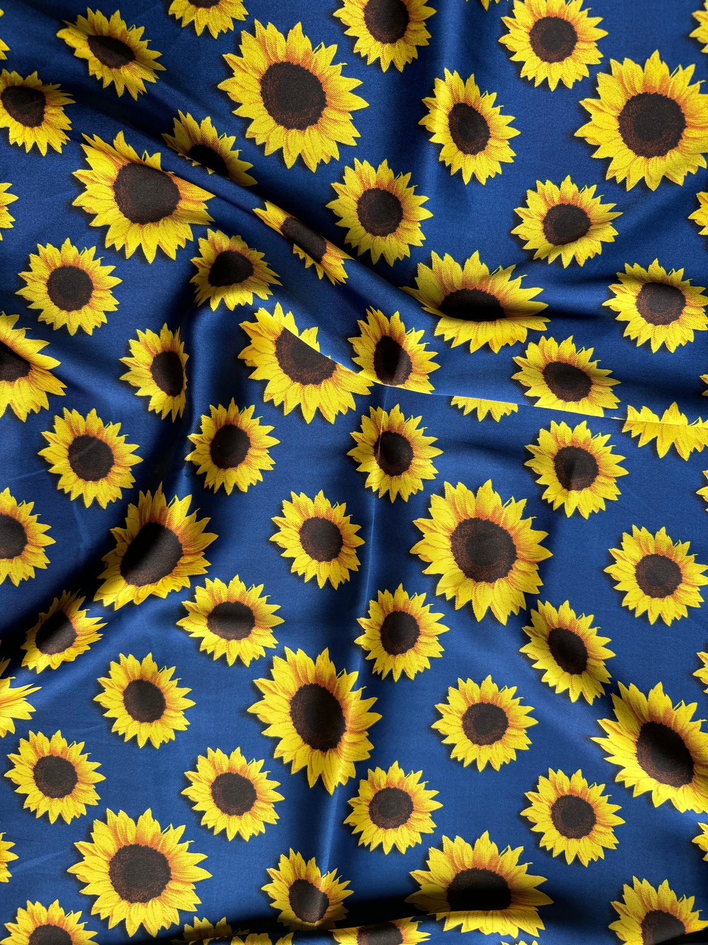 Wild Rag Navy Blue with Sunflowers Western Neck Scarf Bandanna by Double B Wild Rags