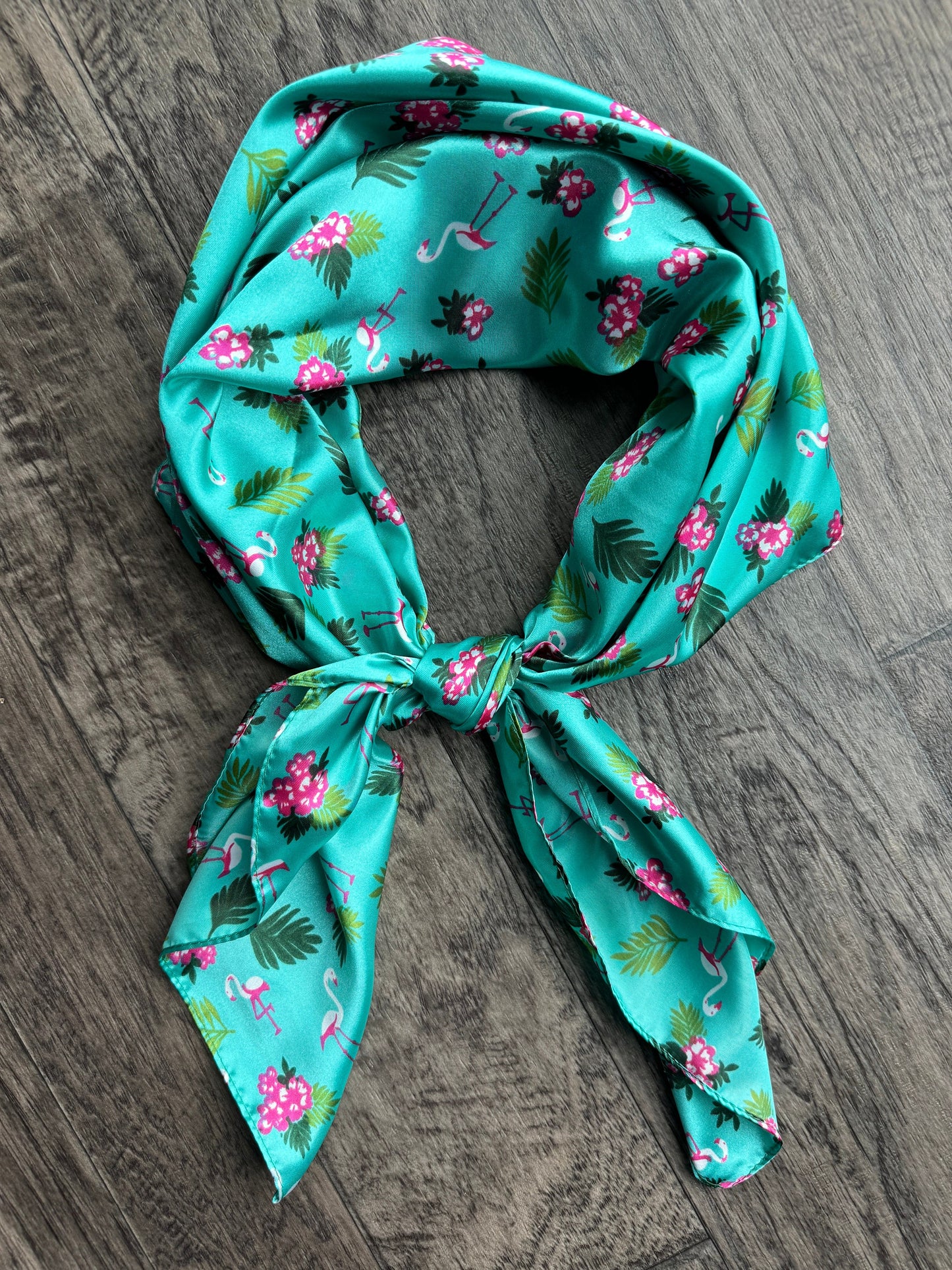Wild Rag turquoise flamingo tropical Hawaiian Cowboy Western Neck Scarf Bandanna by Double B Wild Rags