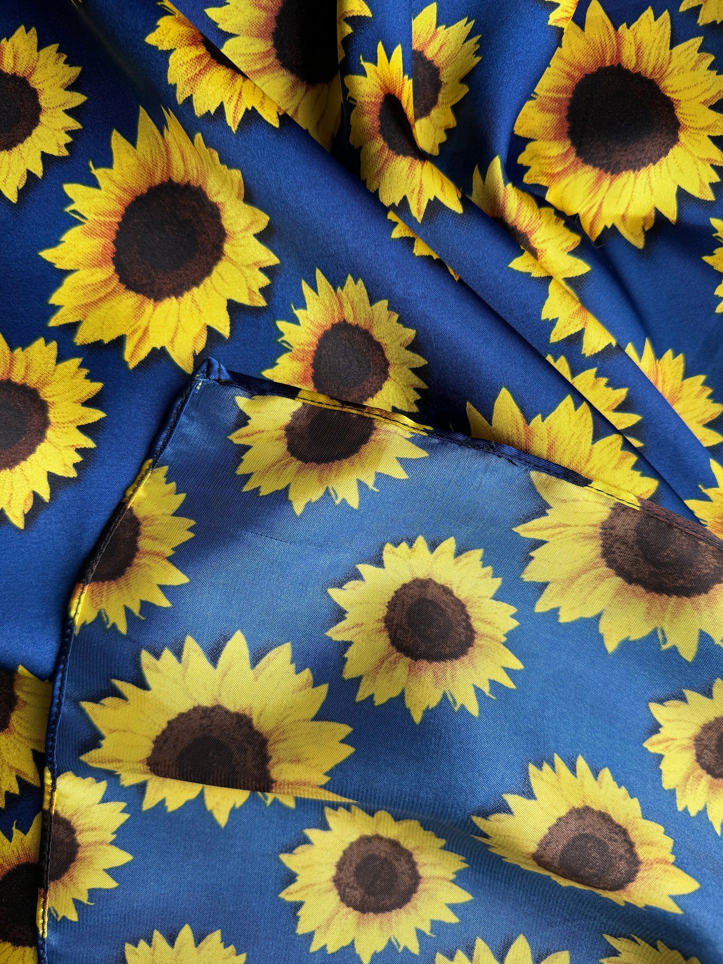 Wild Rag Navy Blue with Sunflowers Western Neck Scarf Bandanna by Double B Wild Rags
