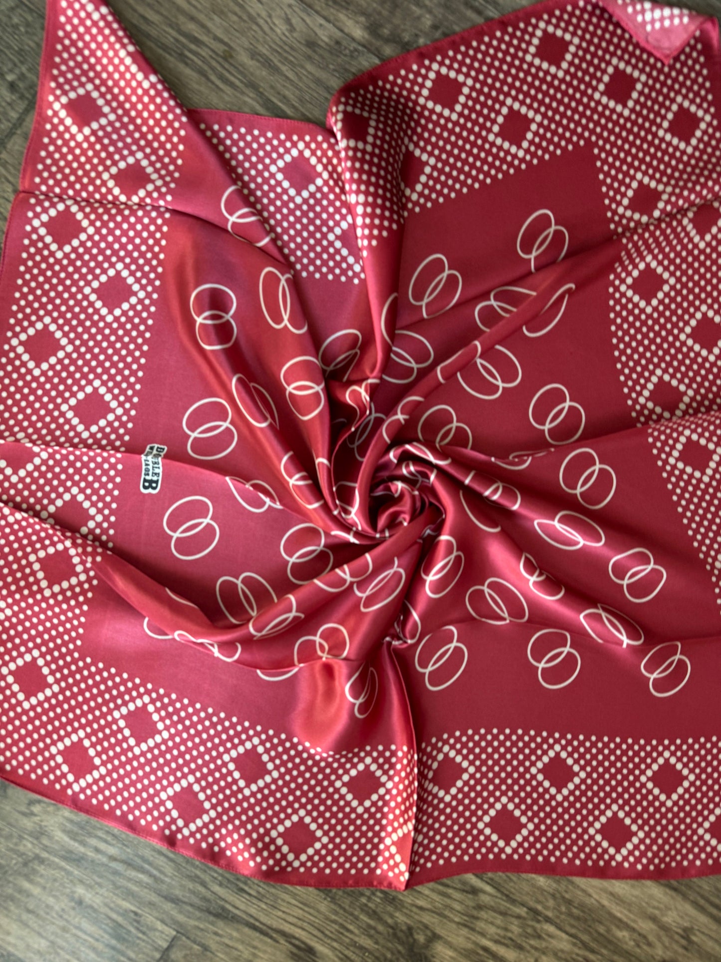 100% Silk Wild Rag “Woodrow” brown or red polka dot vintage pattern by Double B Wild Rags