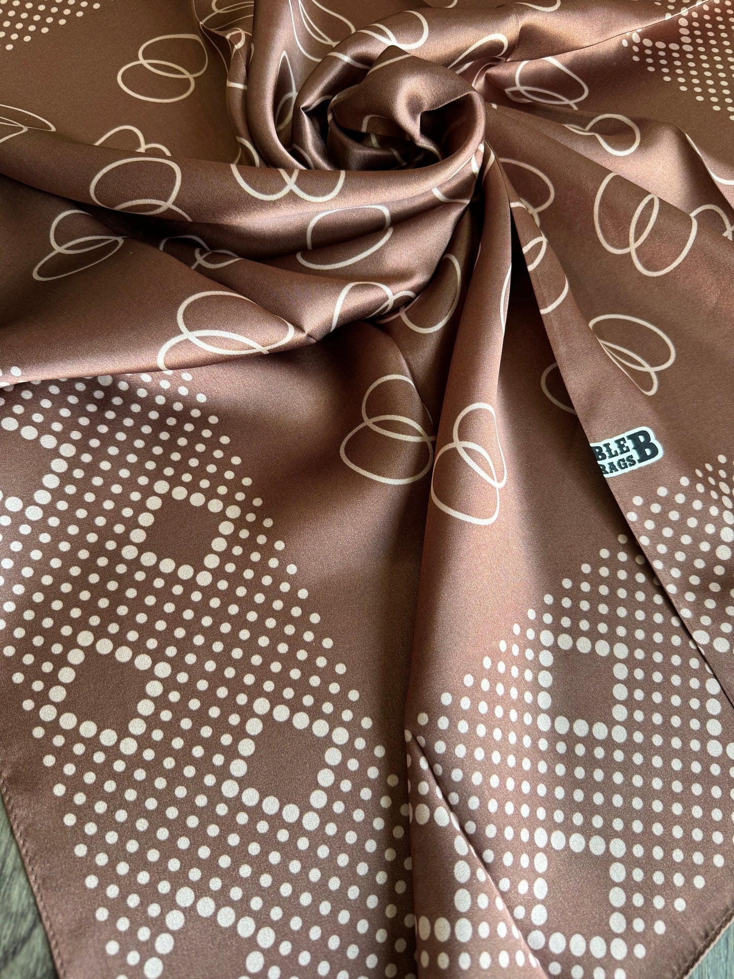 100% Silk Wild Rag “Woodrow” brown or red polka dot vintage pattern by Double B Wild Rags