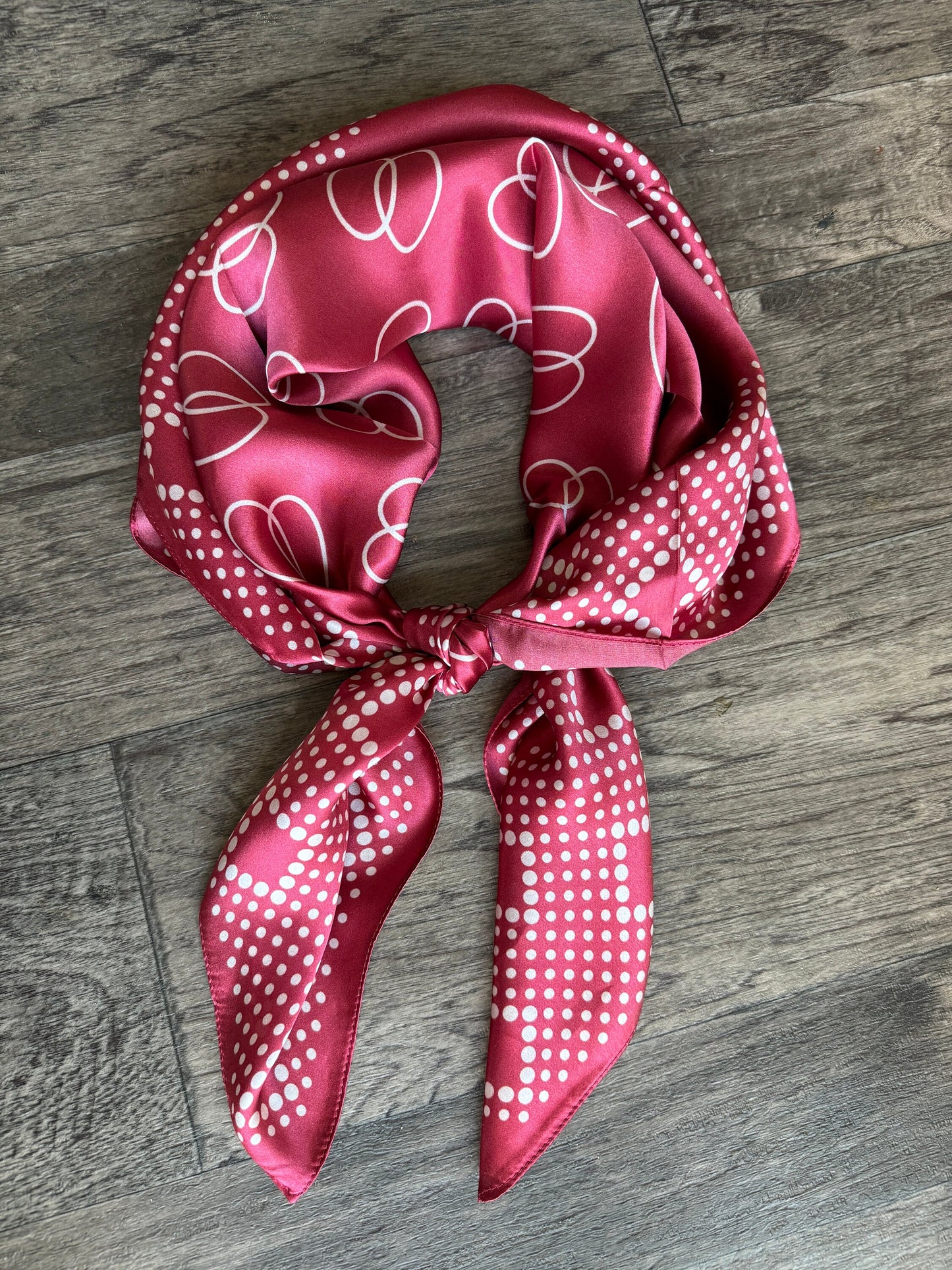 100% Silk Wild Rag “Woodrow” brown or red polka dot vintage pattern by Double B Wild Rags