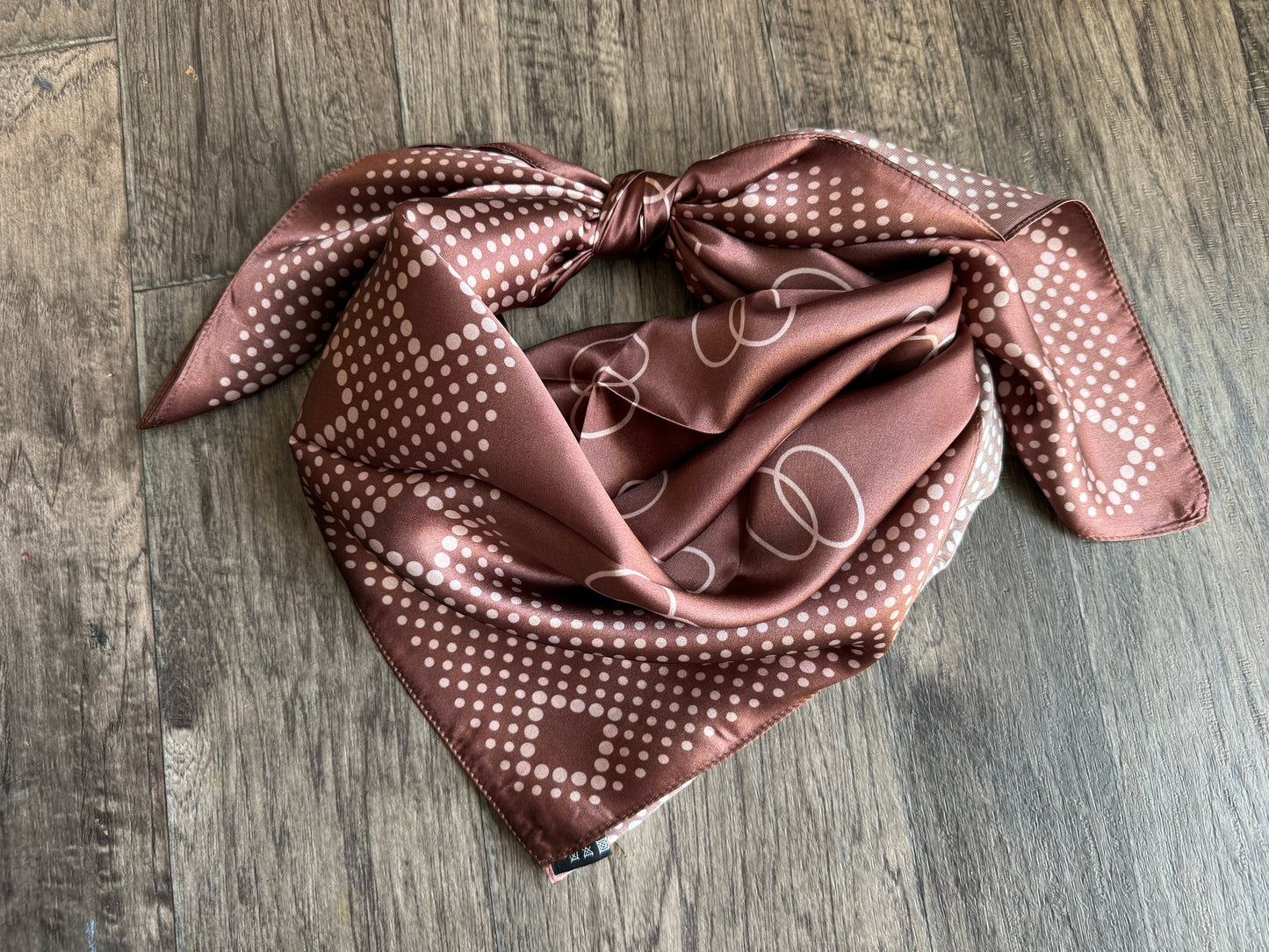 100% Silk Wild Rag “Woodrow” brown or red polka dot vintage pattern by Double B Wild Rags