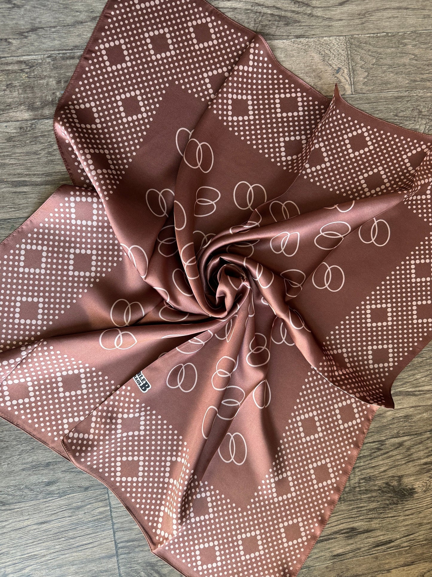 100% Silk Wild Rag “Woodrow” brown or red polka dot vintage pattern by Double B Wild Rags