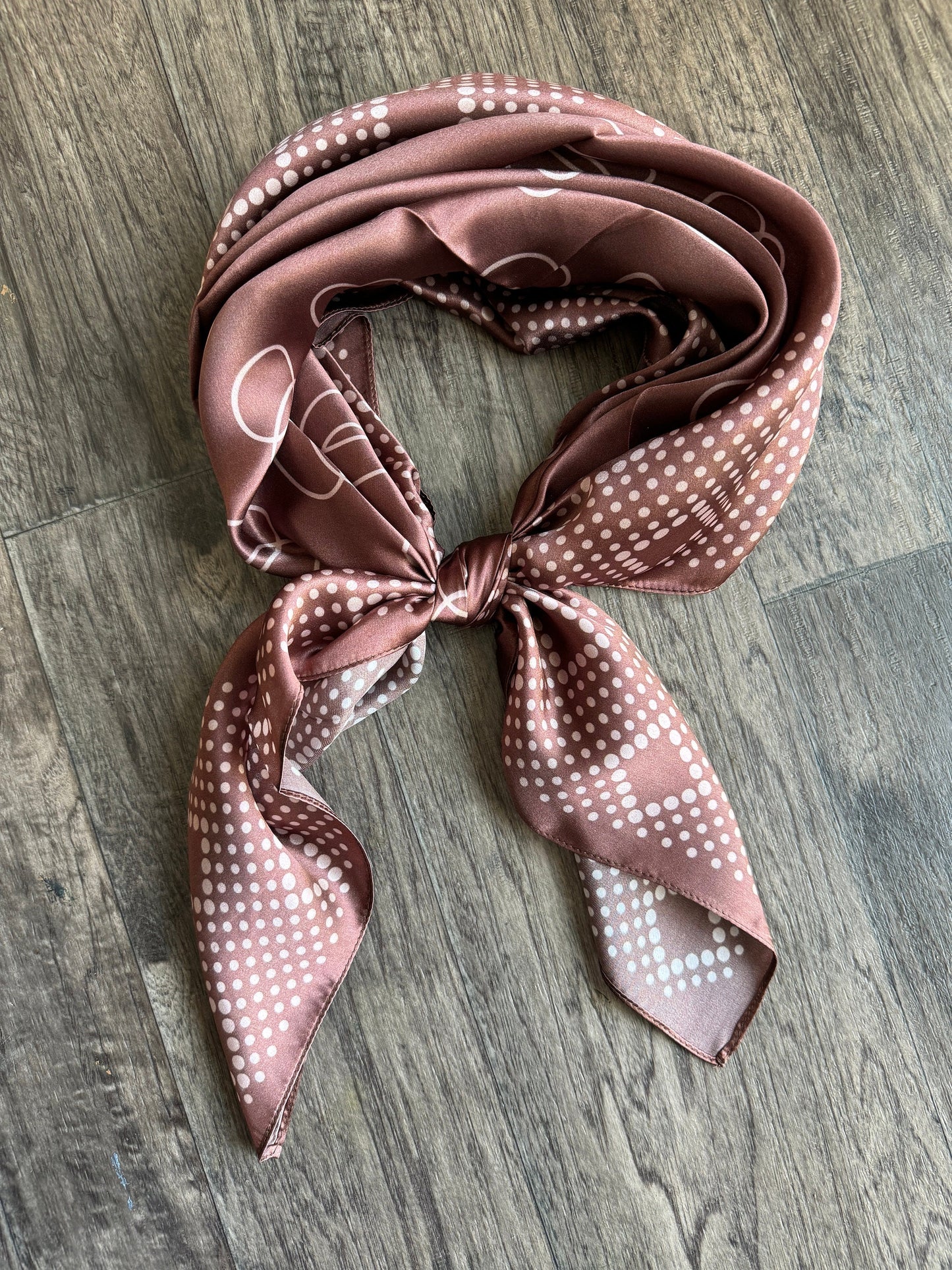 100% Silk Wild Rag “Woodrow” brown or red polka dot vintage pattern by Double B Wild Rags