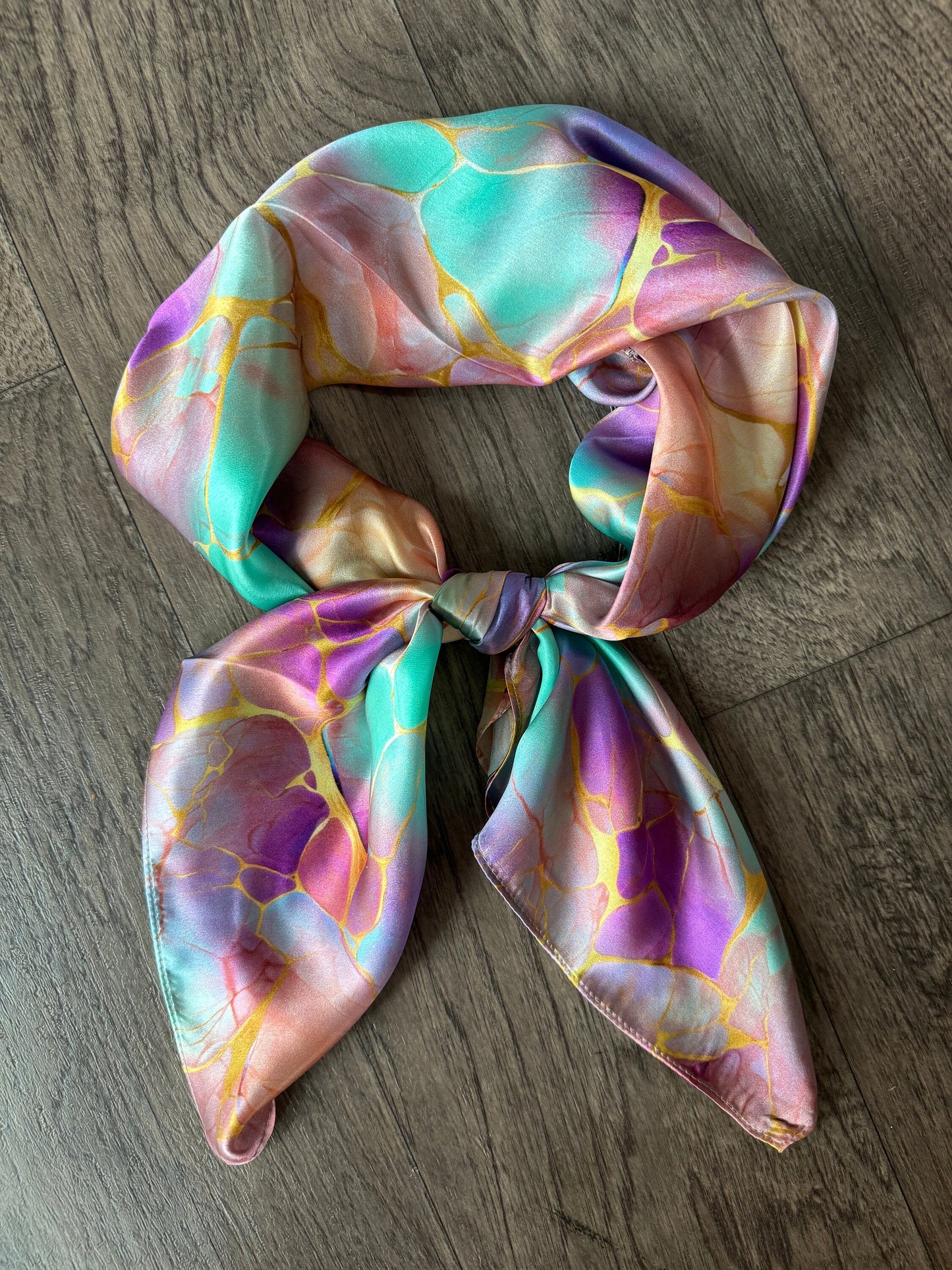 100% Silk Wild Rag Opal Gemstone and Gold by Double B Wild Rags