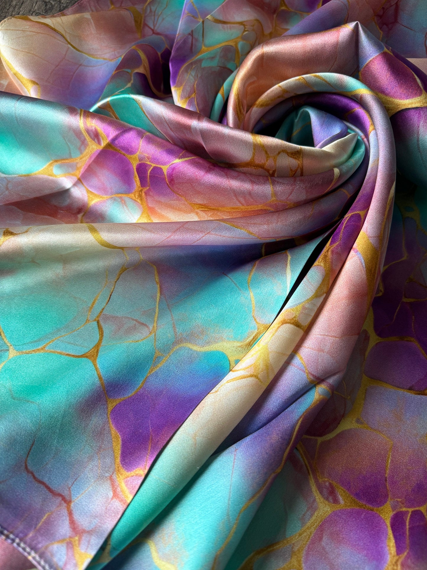 100% Silk Wild Rag Opal Gemstone and Gold by Double B Wild Rags