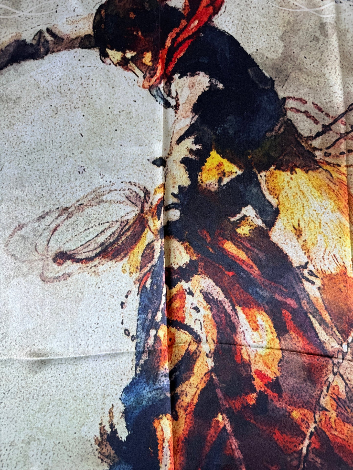 100% Silk Wild Rag Grunge Vintage Bronc Cowboy by Double B Wild Rags