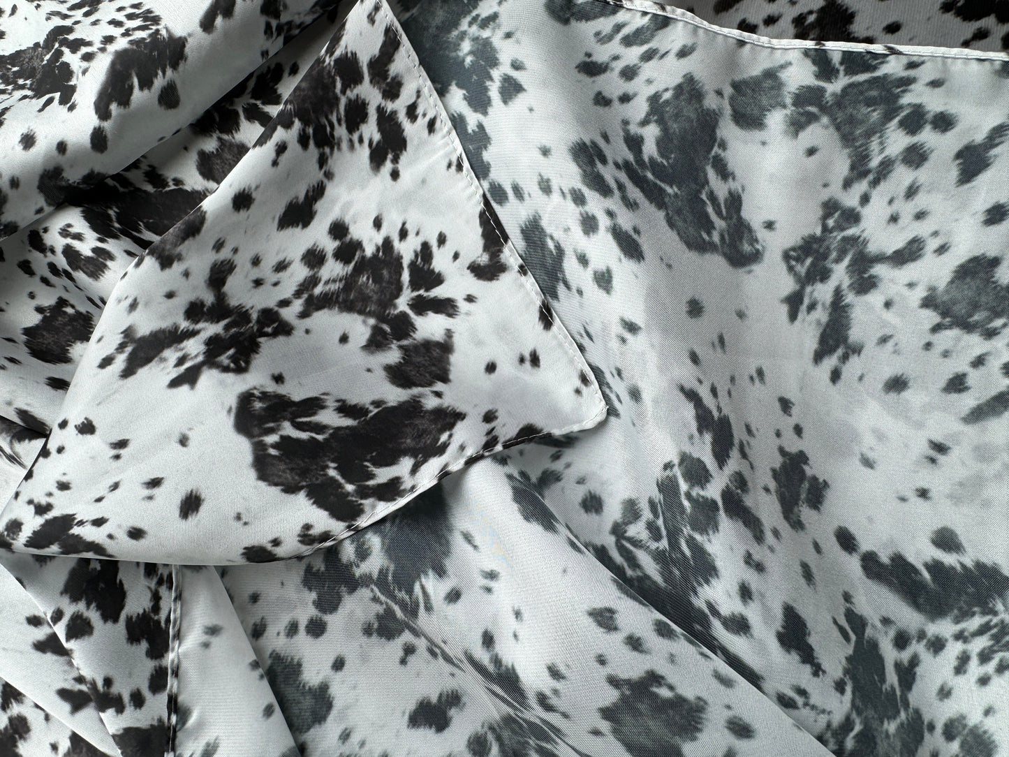 Wild Rag Spotted Cowhide Black and White Cowboy Western Neck Scarf Bandanna by Double B Wild Rags