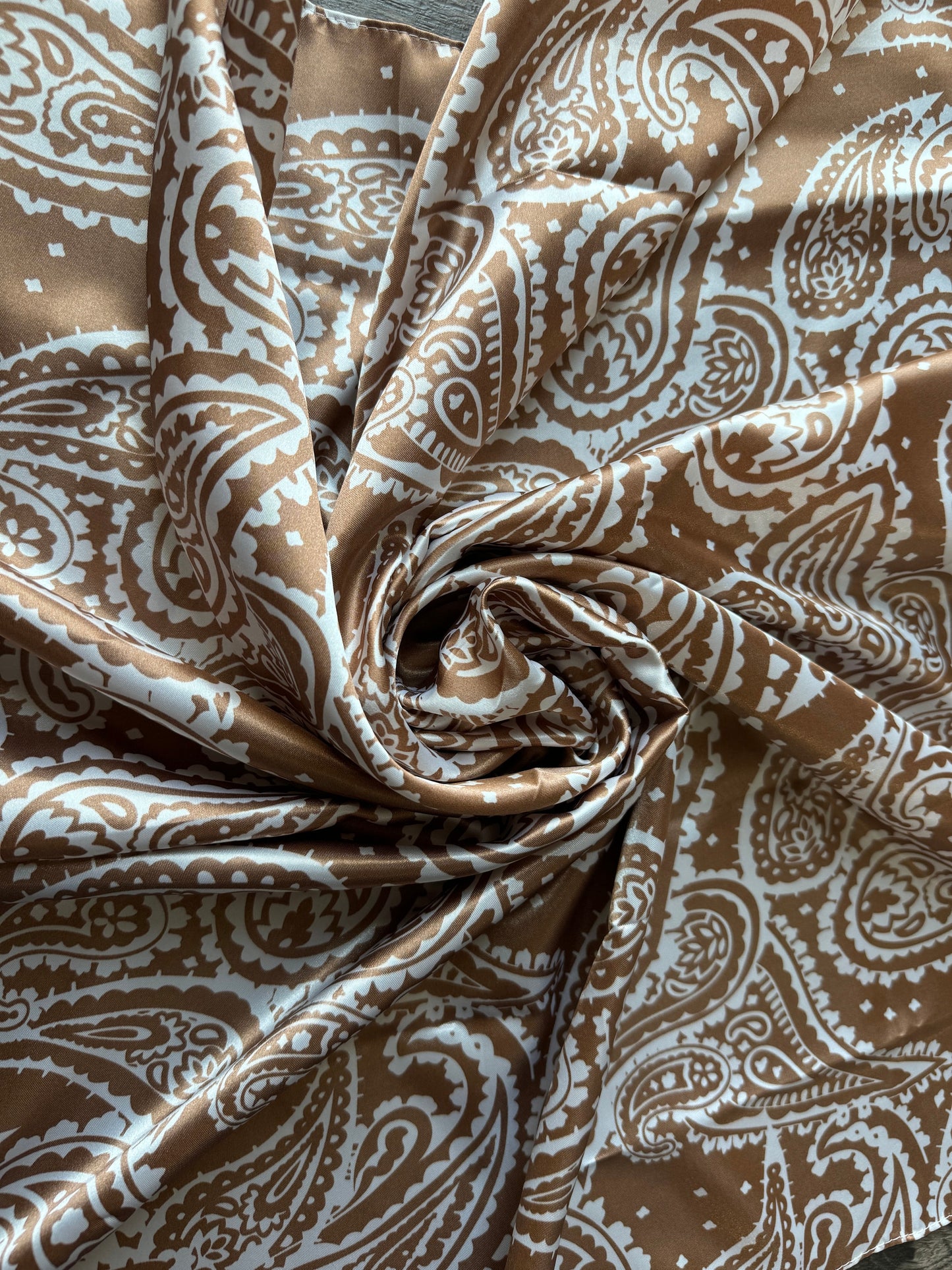 Wild Rag Taupe and Off White Paisley Cowboy Western Neck Scarf Bandanna by Double B Wild Rags