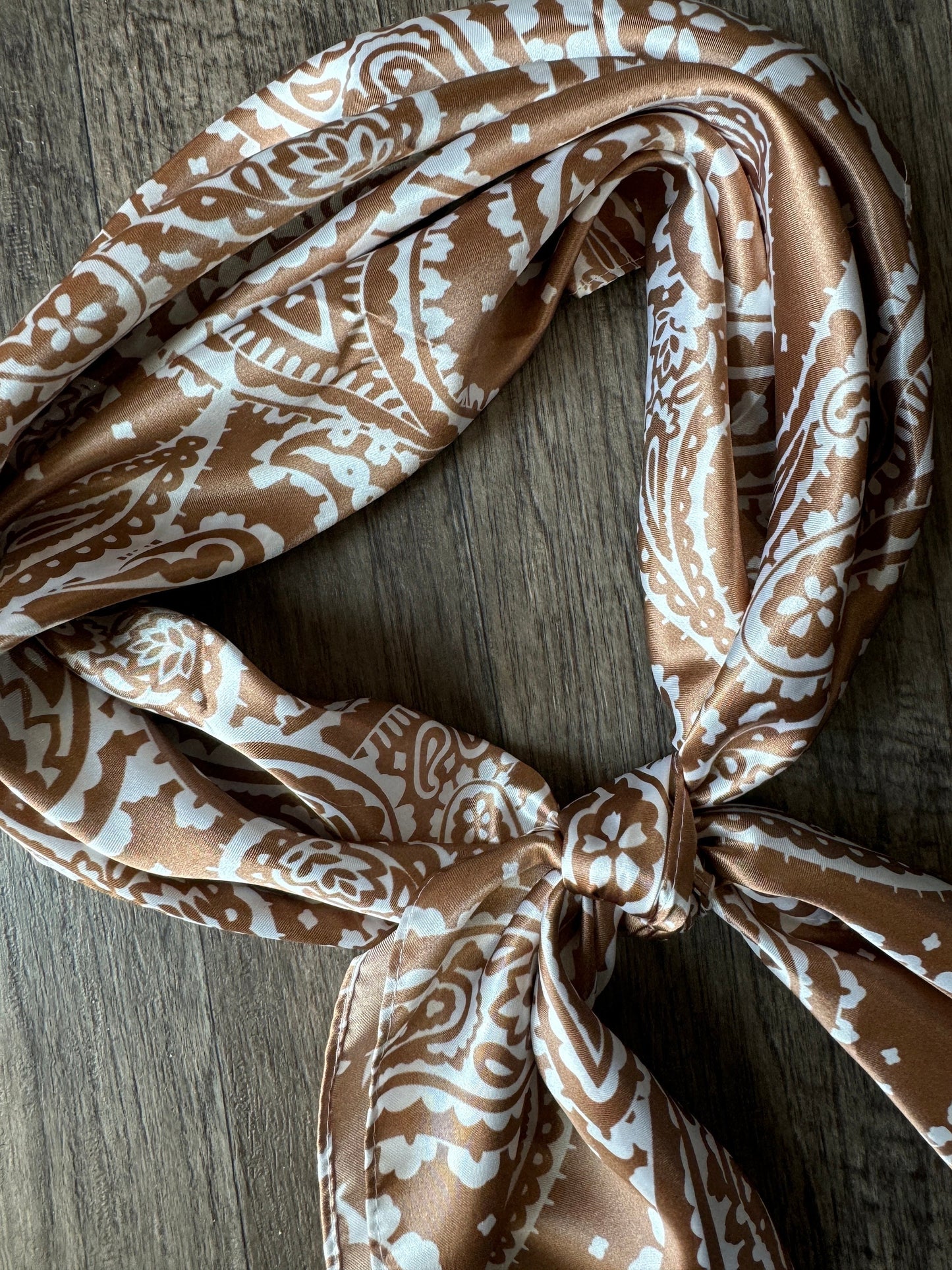 Wild Rag Taupe and Off White Paisley Cowboy Western Neck Scarf Bandanna by Double B Wild Rags