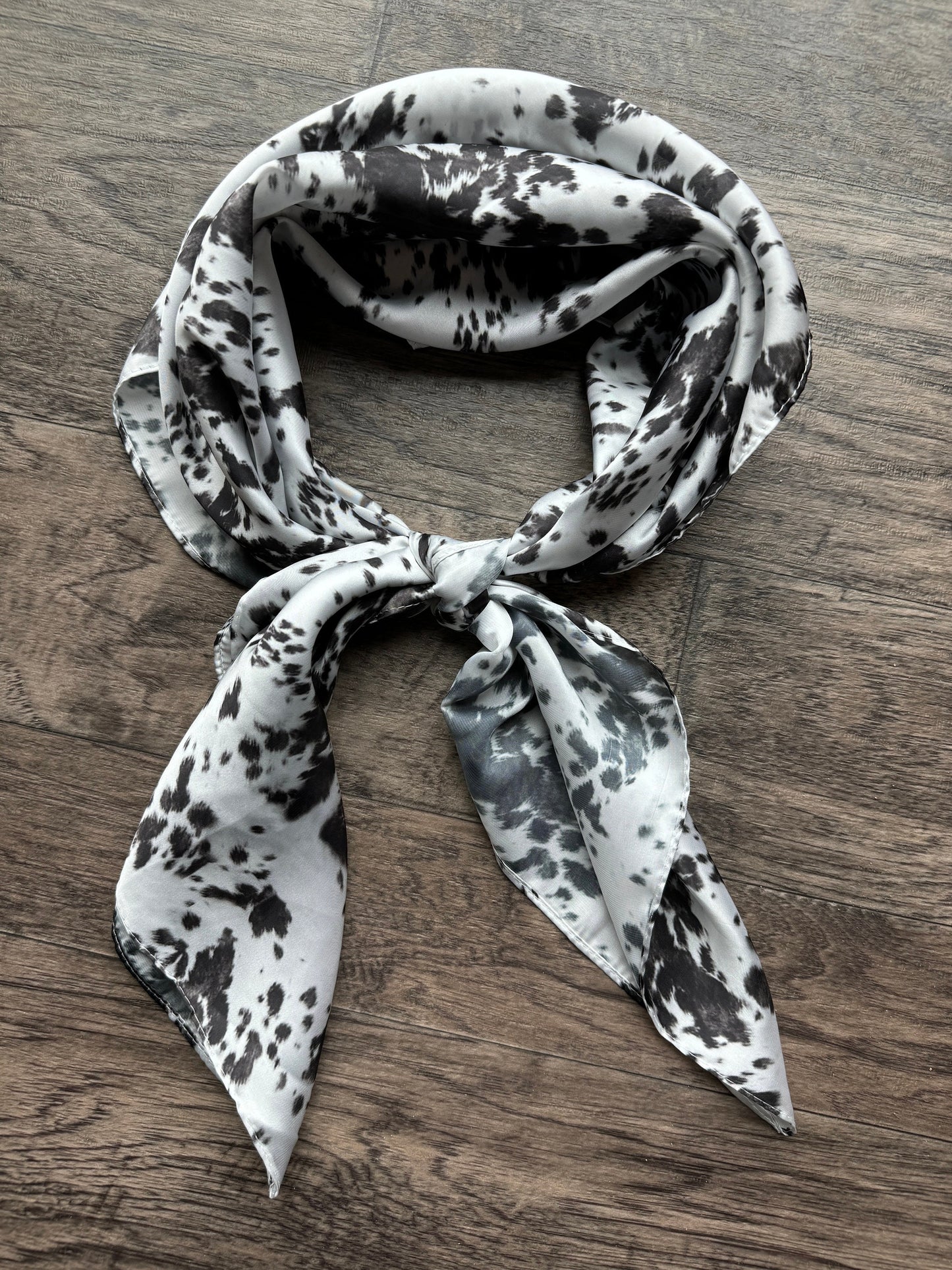 Wild Rag Spotted Cowhide Black and White Cowboy Western Neck Scarf Bandanna by Double B Wild Rags