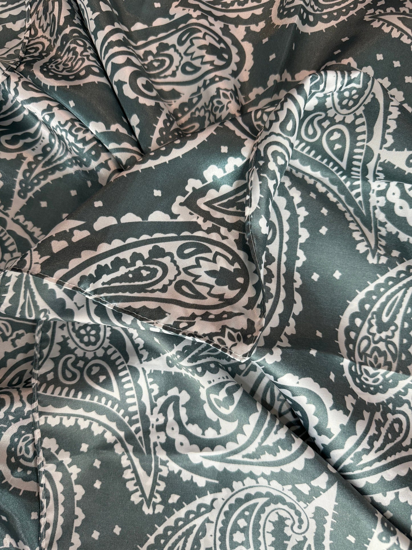 Wild Rag Slate Grey and White Paisley Cowboy Western Neck Scarf Bandanna by Double B Wild Rags