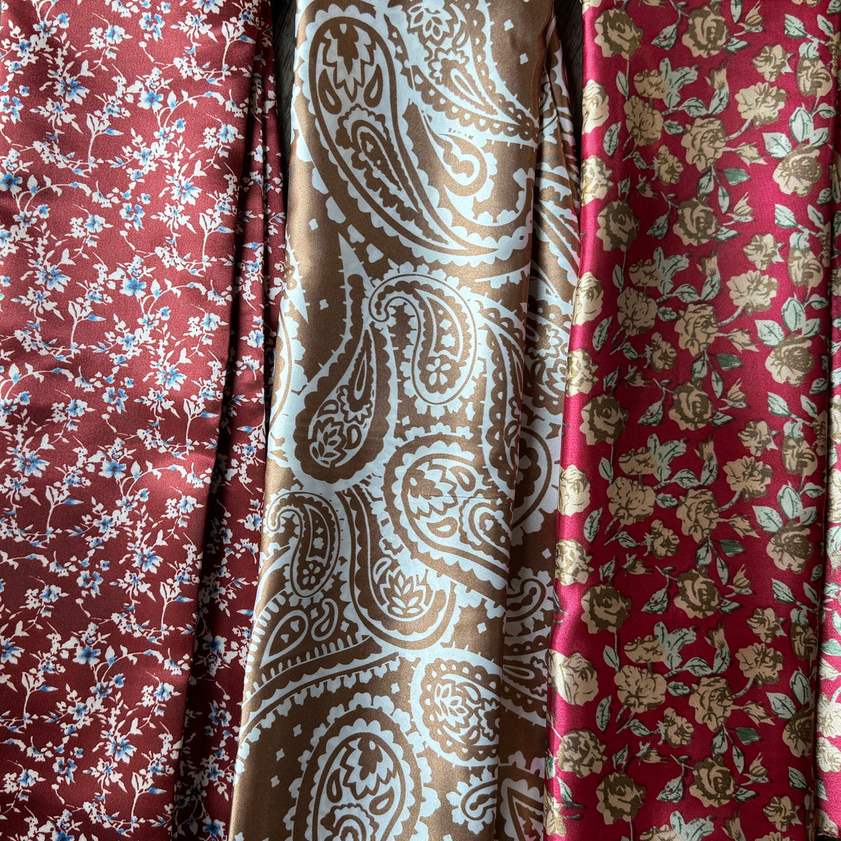 Wild Rag Cranberry Red and Beige Rose Cowboy Western Neck Scarf Bandanna by Double B Wild Rags