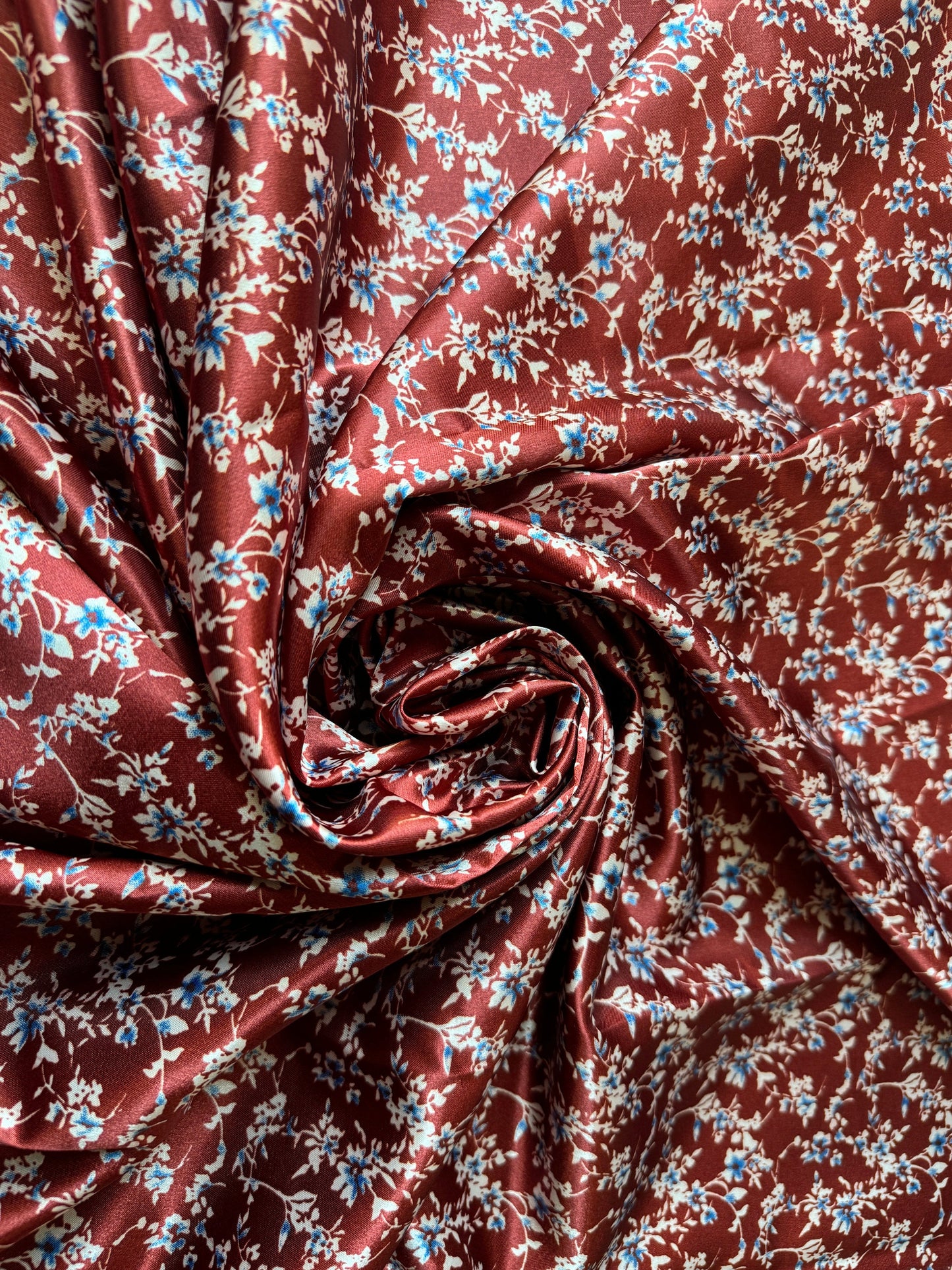 Wild Rag Maroon with blue and ivory Floral Cowboy Western Neck Scarf Bandanna by Double B Wild Rags