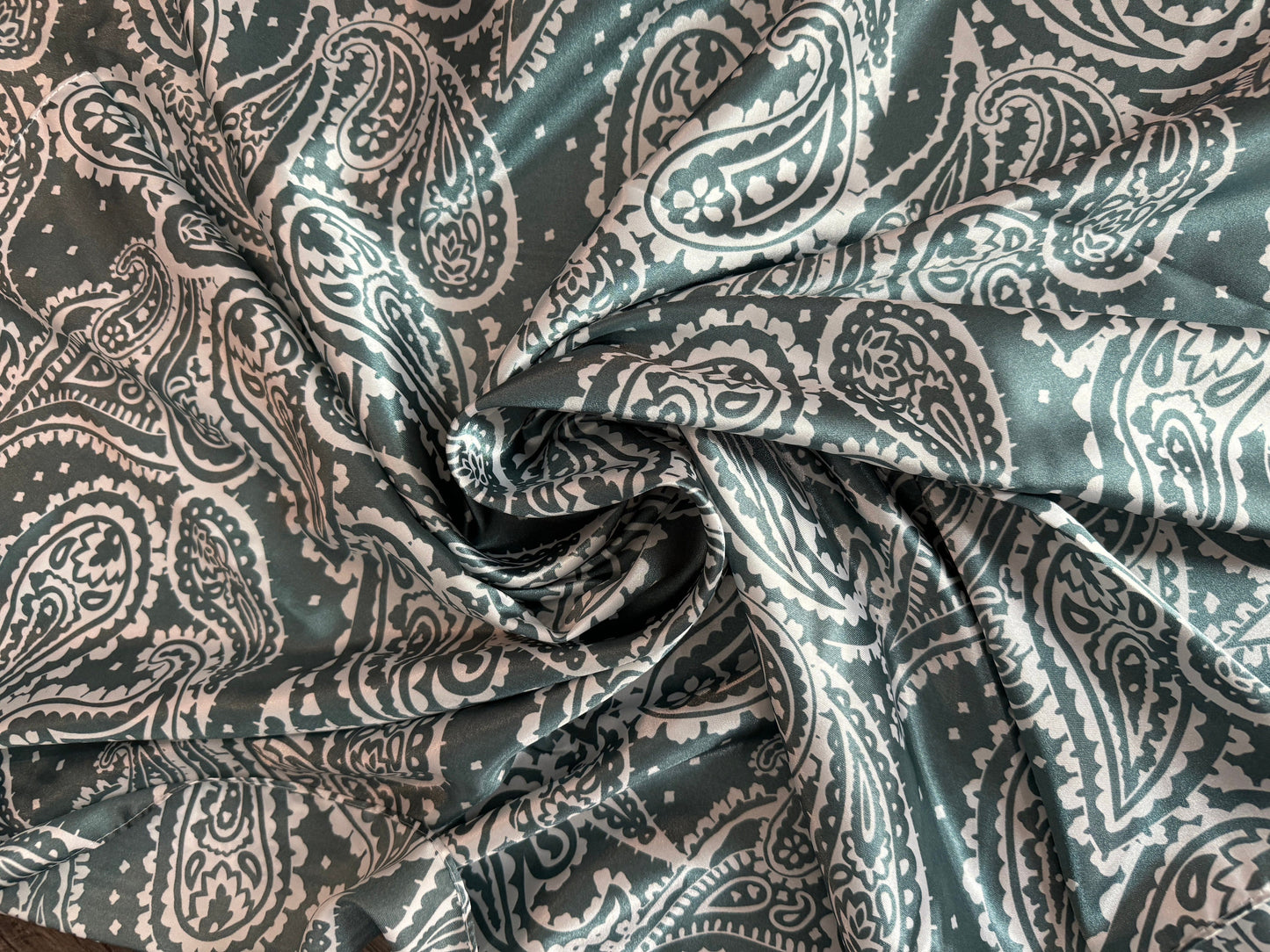 Wild Rag Slate Grey and White Paisley Cowboy Western Neck Scarf Bandanna by Double B Wild Rags