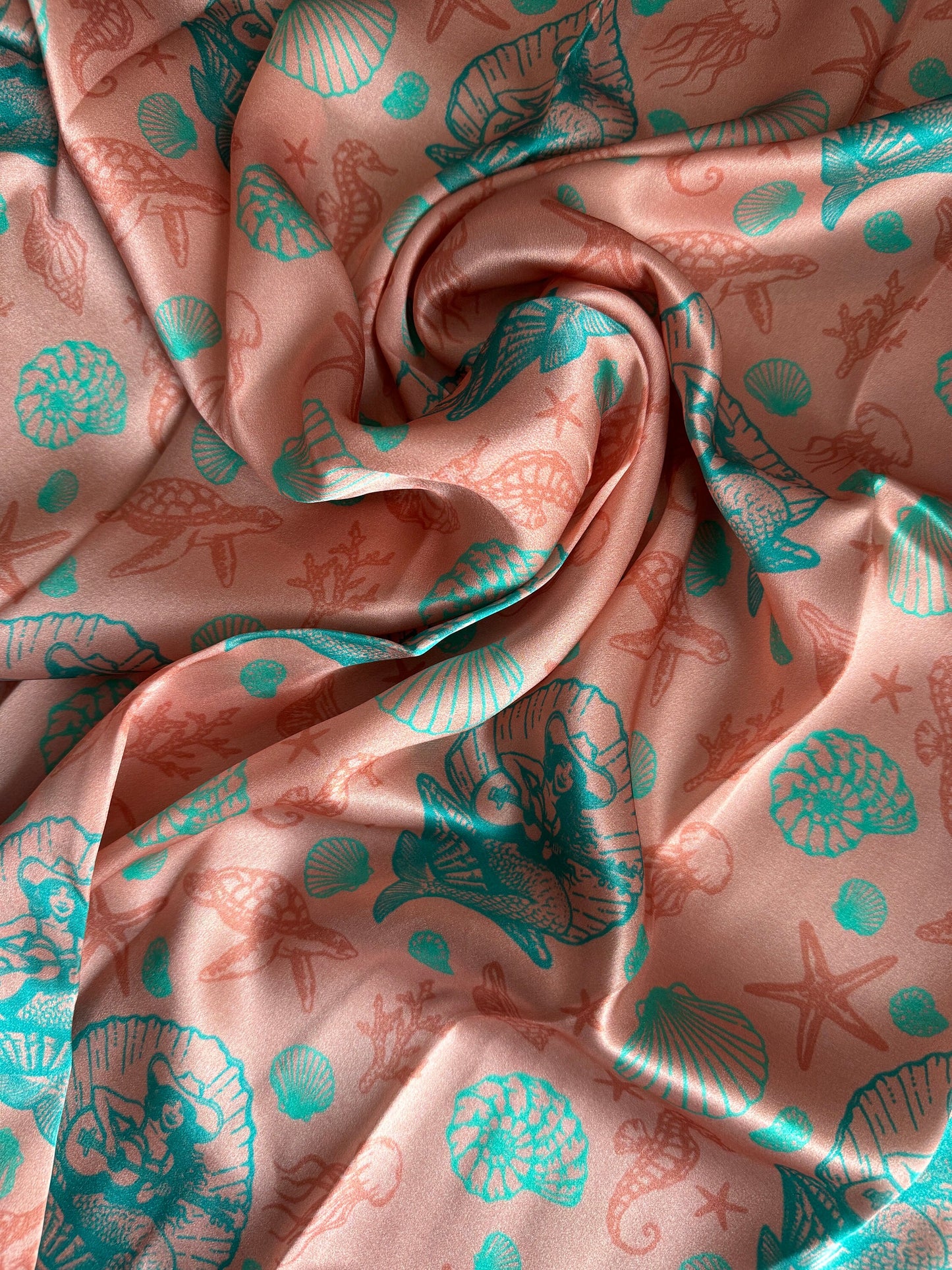100% Silk Wild Rag Coral Pink Cowgirl Mermaid Coastal Cowgirl by Double B Wild Rags