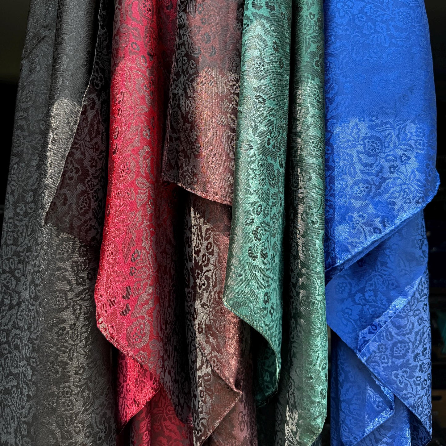 Wild Rag FLORAL JACQUARD red black blue brown green Cowboy Western Neck Scarf Bandanna by Double B Wild Rags