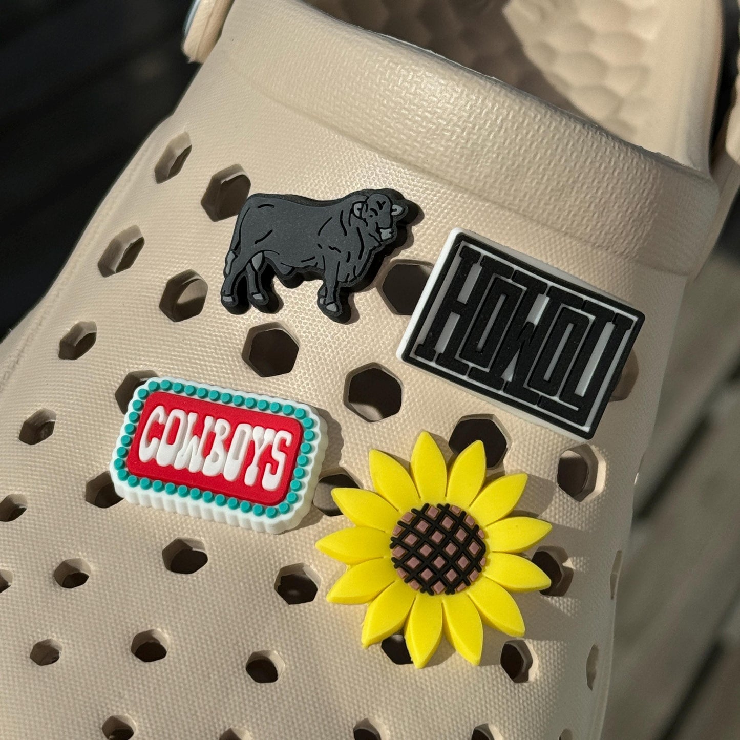 Western Cowboy Cowgirl Rodeo Shoe Clog Charms Turquoise Bulls Bronc sunflower Cactus
