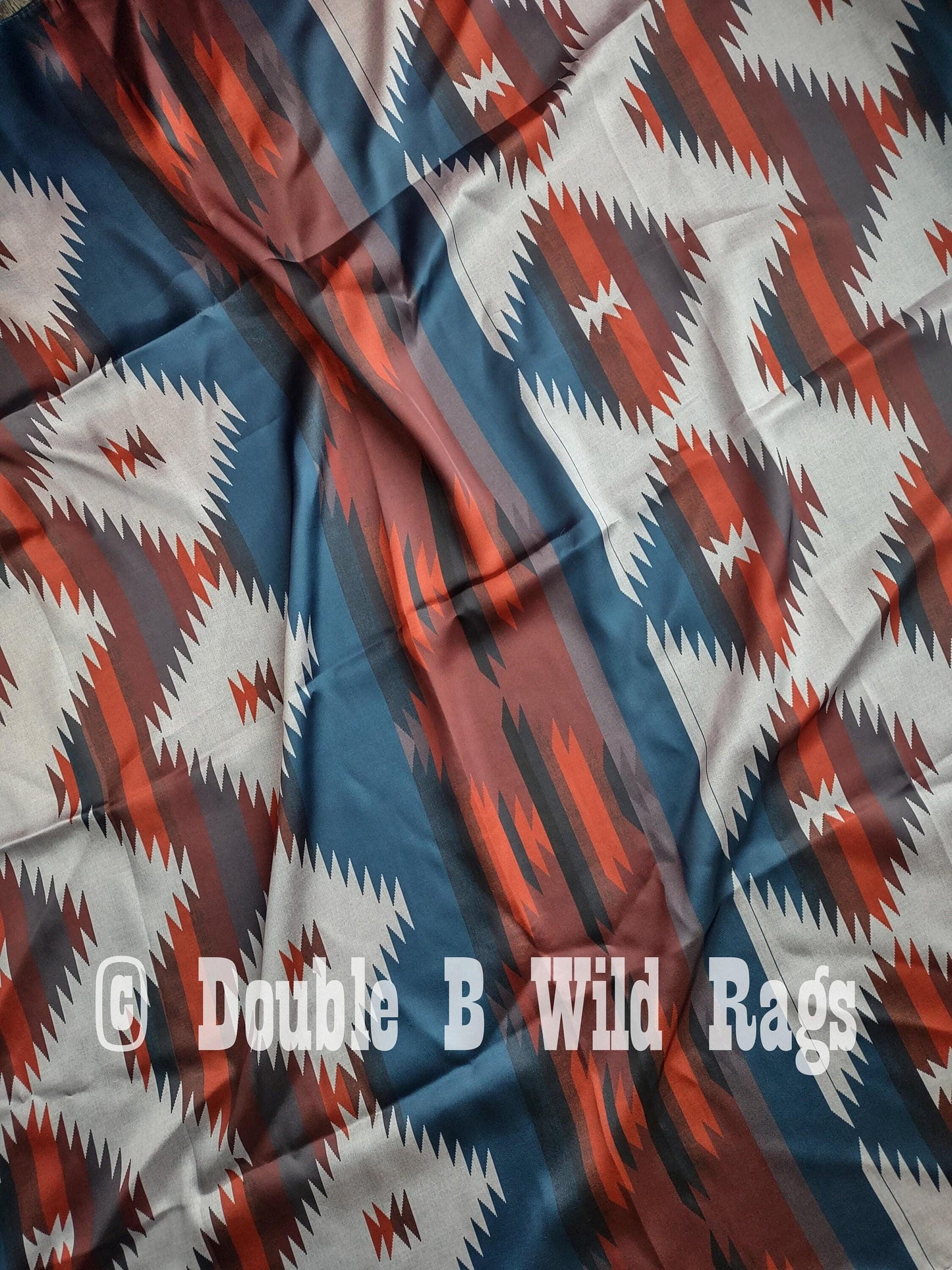 Wild Rag AZTEC 917 Burgundy, Navy, Grey southwest Cowboy Western Neck Scarf Bandanna by Double B Wild Rags