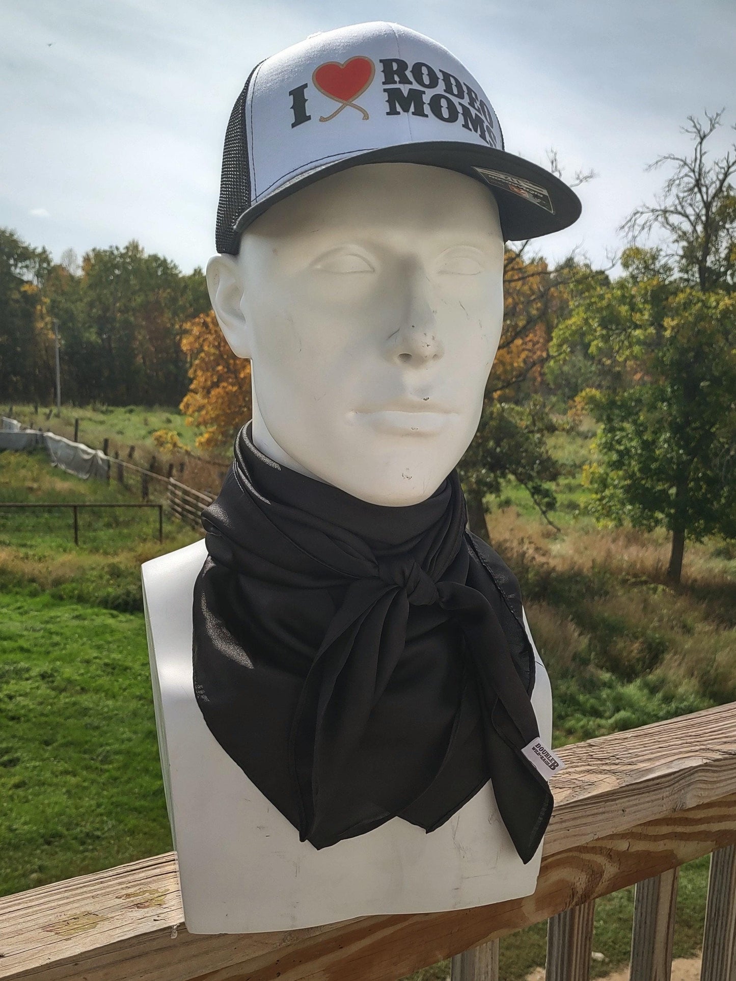Wild Rag Solid Black Western Cowboy Neck Scarf Bandanna by Double B Wild Rags