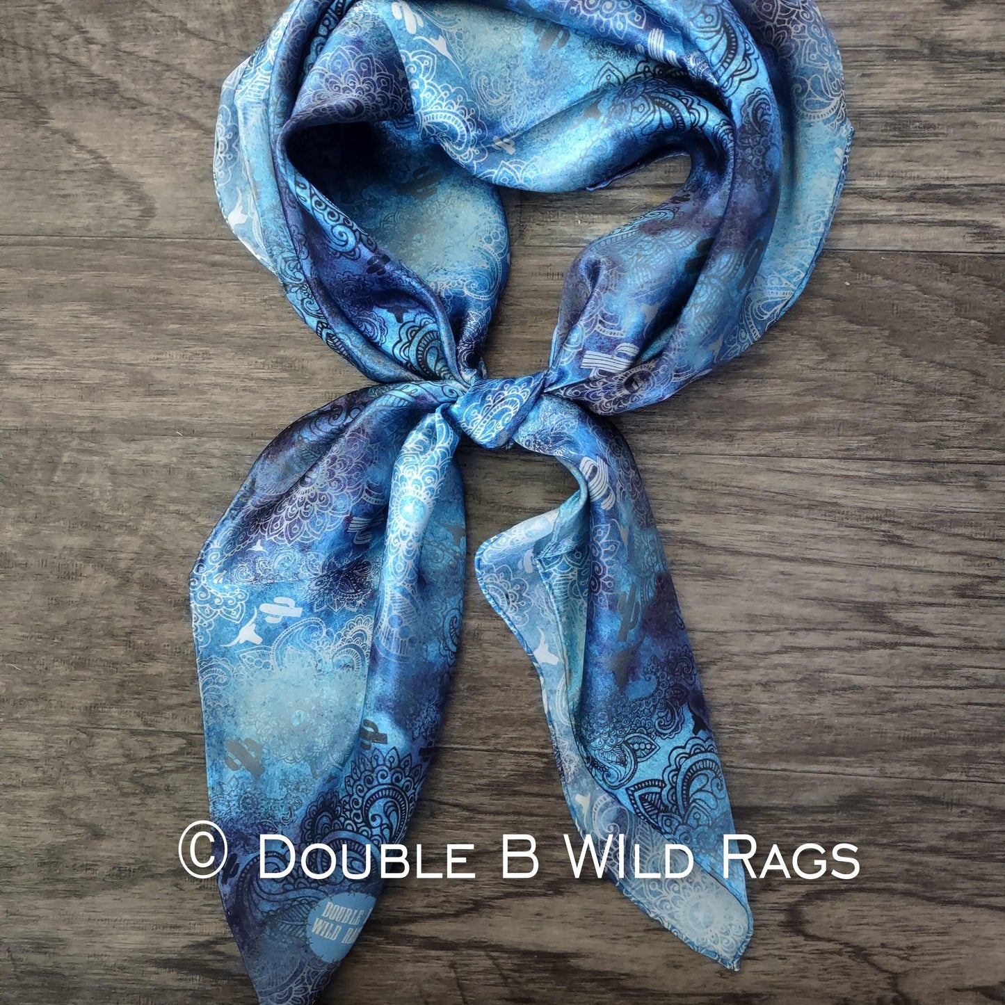 Wild Rag 100% SILK 819 Western Paisley Sky Cowboy Western Neck Scarf Bandanna by Double B Wild Rags