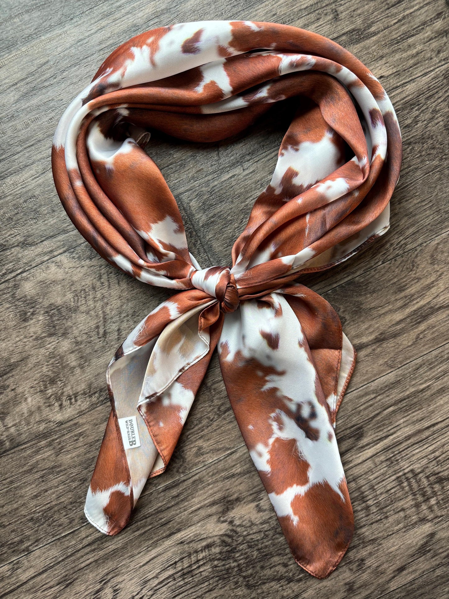 Wild Rag Red Longhorn cowhide Western Cowboy Neck Scarf Bandana by Double B Wild Rags