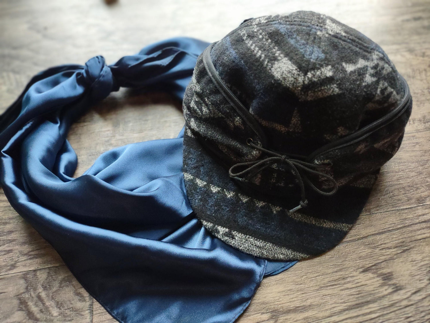 Stockman's Wool Hat NAVY BLUE Aztec Pattern Railroad cattleman's Cowboy winter hat Men's Women's