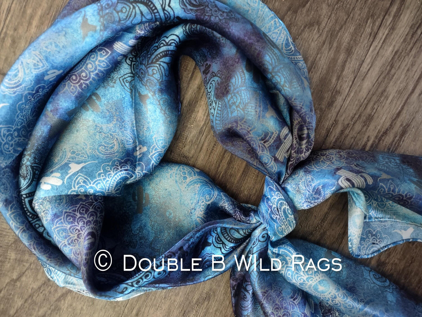 Wild Rag 100% SILK 819 Western Paisley Sky Cowboy Western Neck Scarf Bandanna by Double B Wild Rags