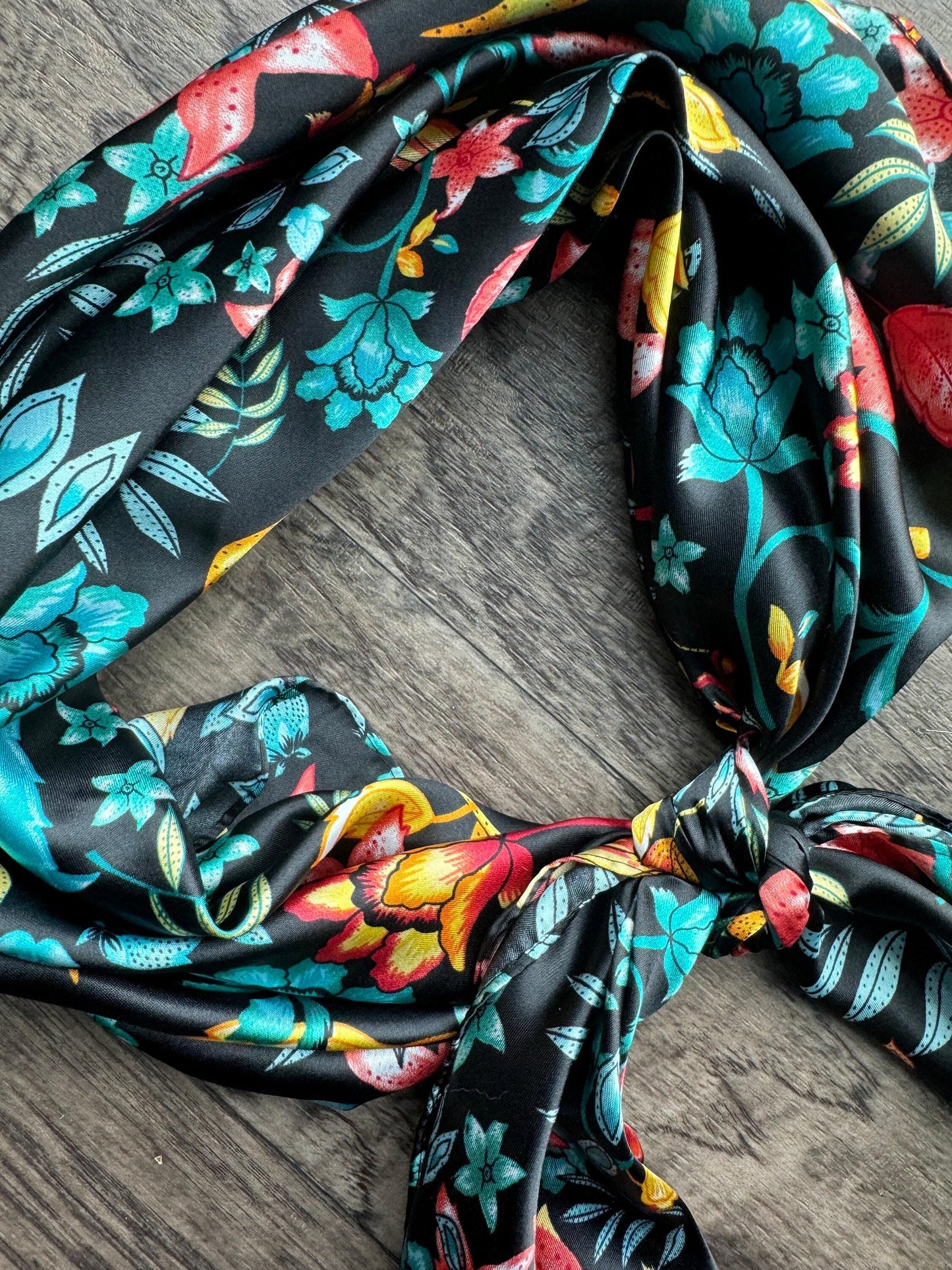 Wild Rag Black tropical floral Cowboy Western Neck Scarf Bandanna by Double B Wild Rags