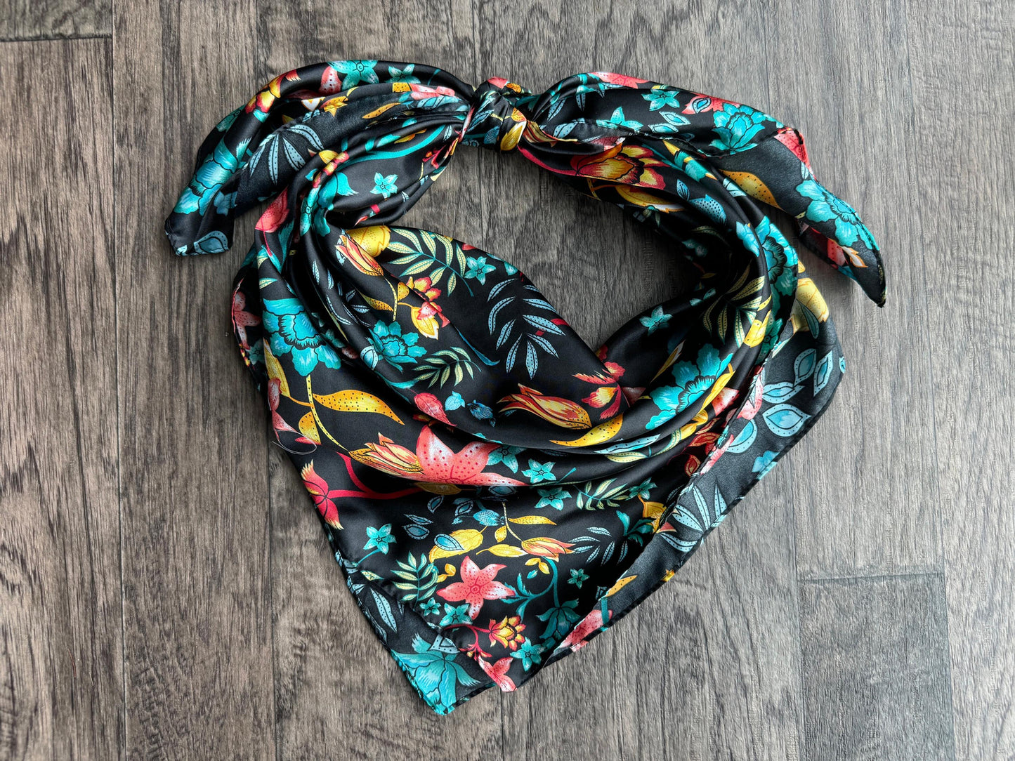 Wild Rag Black tropical floral Cowboy Western Neck Scarf Bandanna by Double B Wild Rags