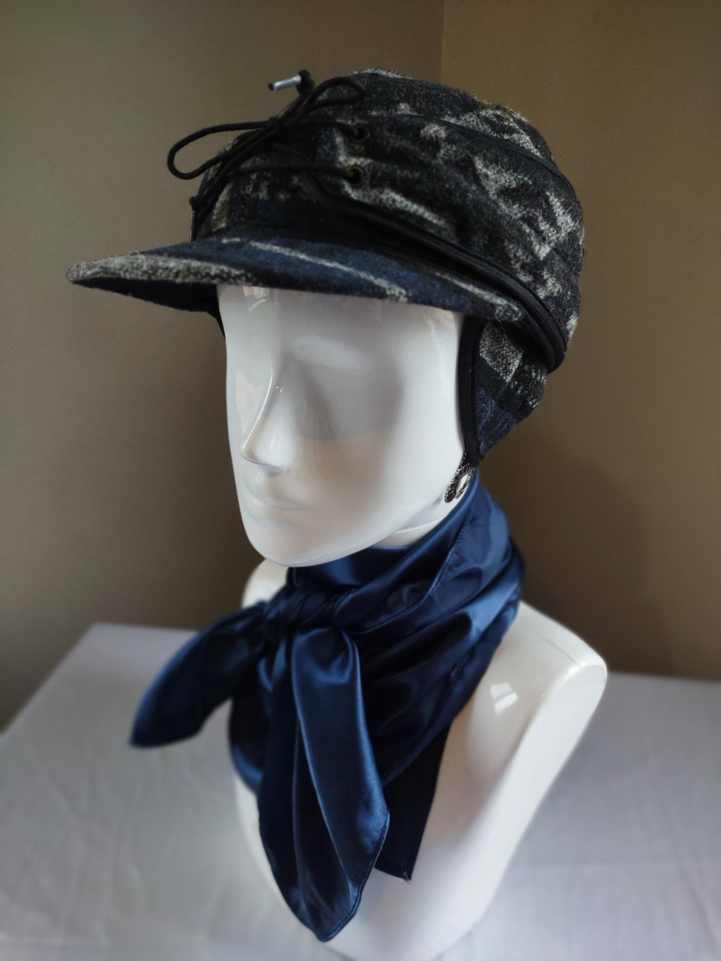 Stockman's Wool Hat NAVY BLUE Aztec Pattern Railroad cattleman's Cowboy winter hat Men's Women's