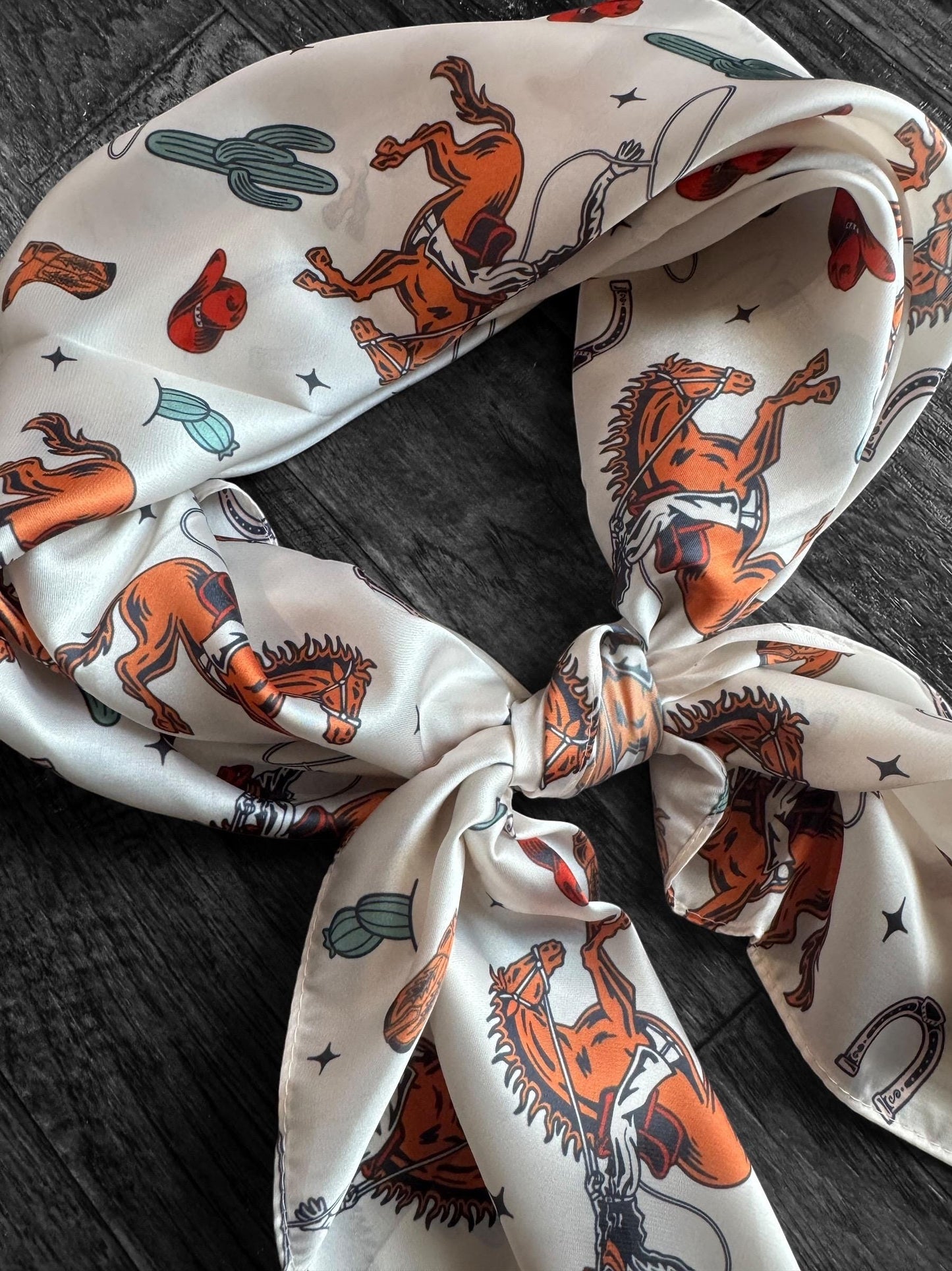 Wild Rag Wild West Bronc and Cactus Western Cowboy Neck Scarf Bandana by Double B Wild Rags