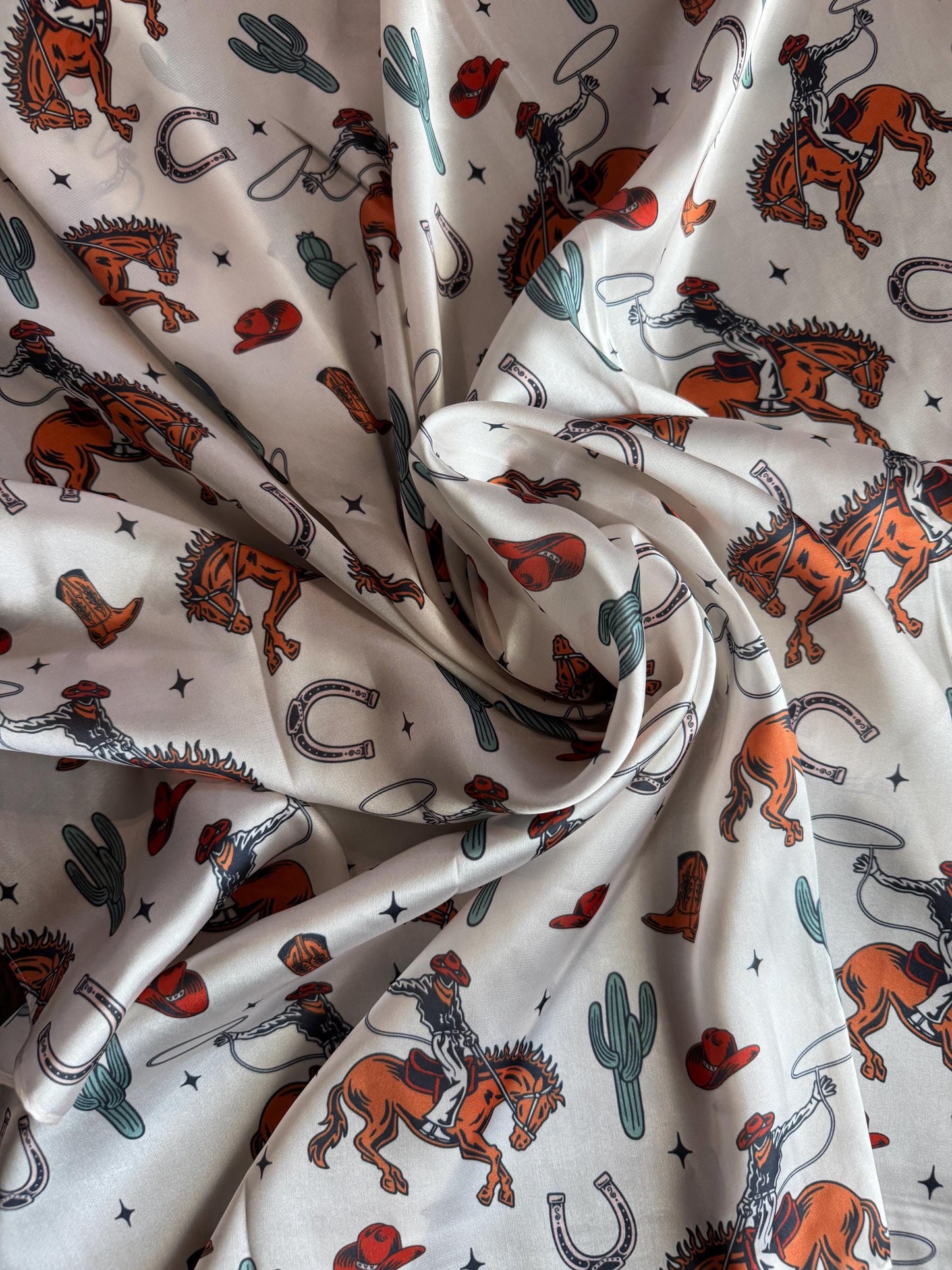 Wild Rag Wild West Bronc and Cactus Western Cowboy Neck Scarf Bandana by Double B Wild Rags