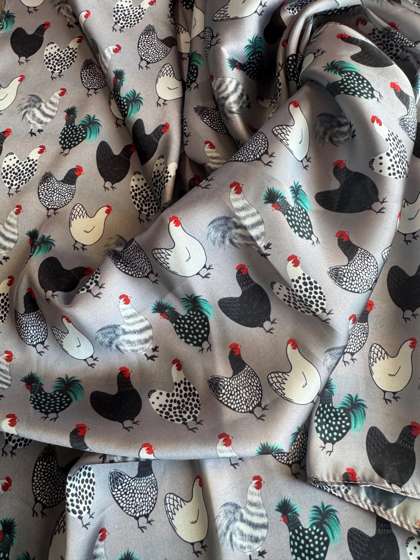 Wild Rag Grey Bold Chickens Western Cowboy Neck Scarf Bandana by Double B Wild Rags